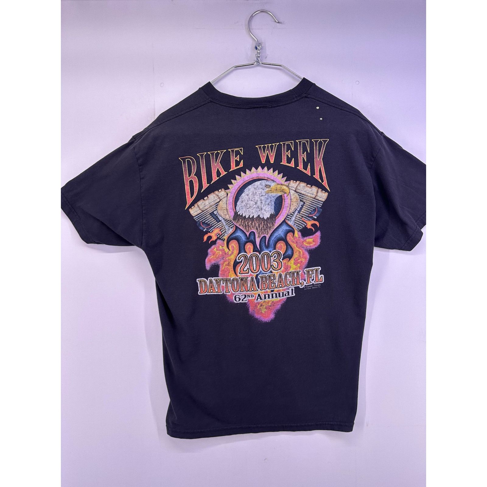 Hanes Vintage 2003 Daytona Beach Bike Week 62 Annual Tshirt Size L Size US L / EU 52-54 / 3 - 8 Thumbnail