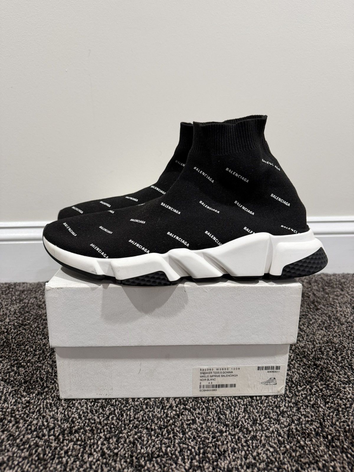 Balenciaga Balenciaga Monogram all Over Logo Speed Trainer Sneakers Size US 10 / EU 43 - 2 Thumbnail