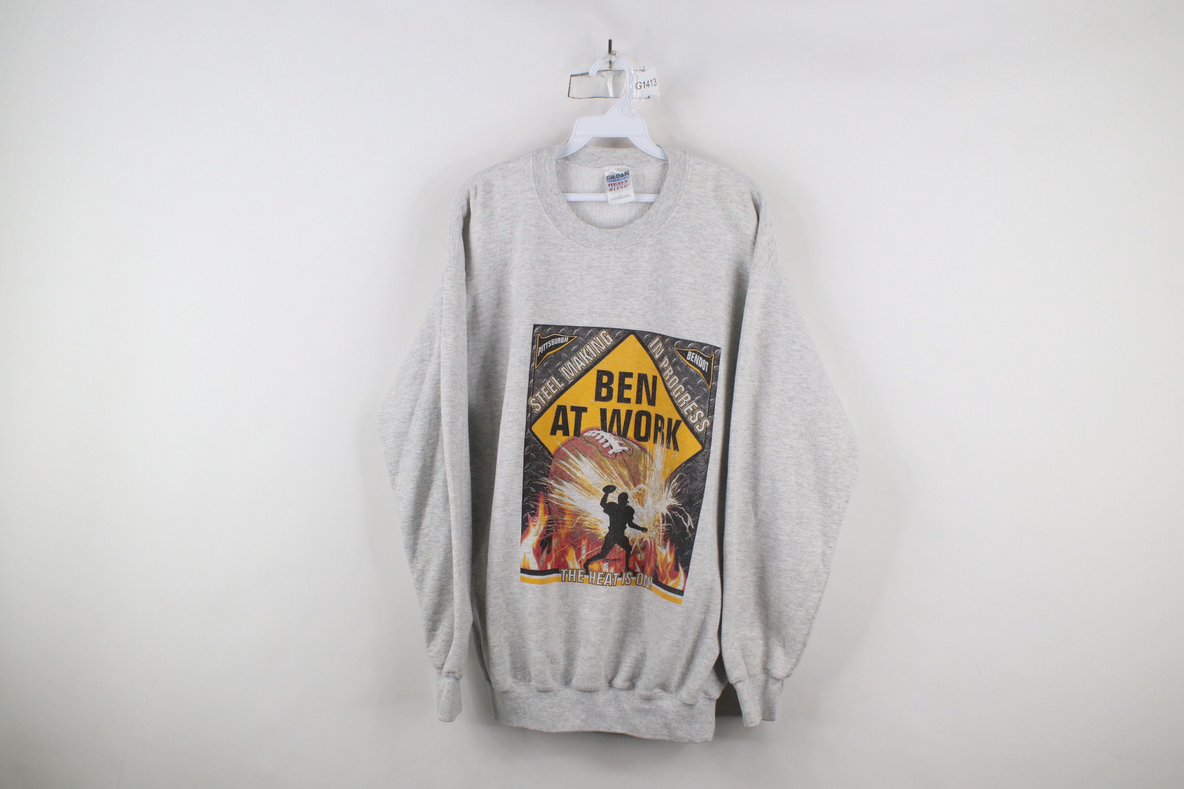 Vintage Vintage Ben Roethlisberger Steelers Football Sweatshirt Size US L / EU 52-54 / 3 - 1 Thumbnail