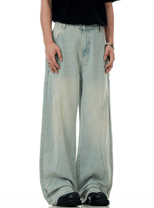 Japanese Brand × Jean American high street washed distressed patchwork jeans Size US 32 / EU 48 - 2 Thumbnail