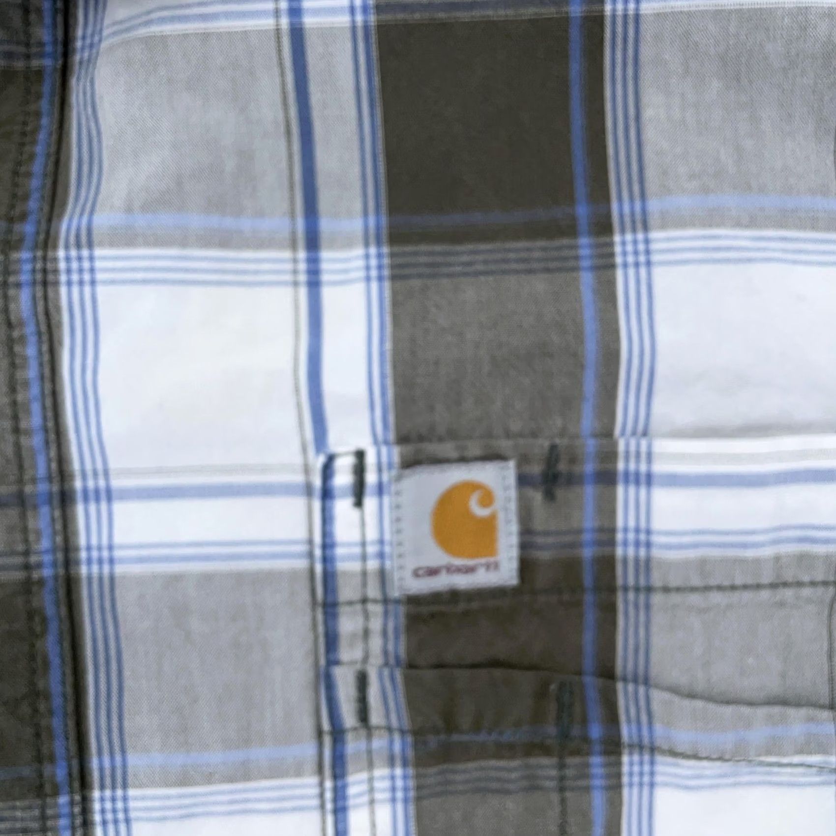 Carhartt Carhartt Shirt Men L Plaid Short Sleeve Button-Up Casual Workwear Multicolor Blue Gray 100% Cotton Pocket Size US L / EU 52-54 / 3 - 5 Thumbnail