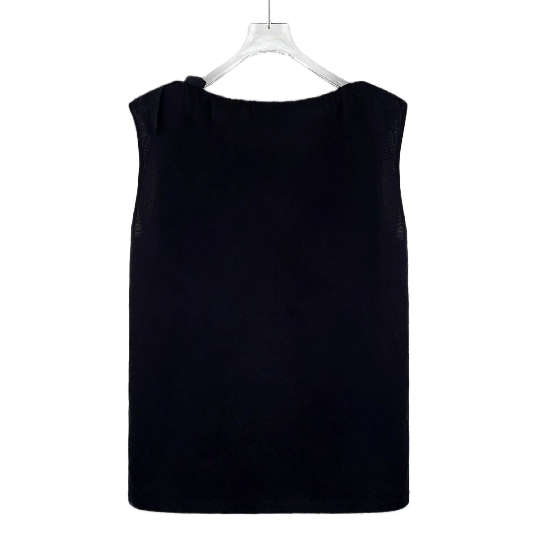 Prada Prada Black Lace Trim Cotton Sleeveless Top M Size M / US 6-8 / IT 42-44 - 2 Thumbnail
