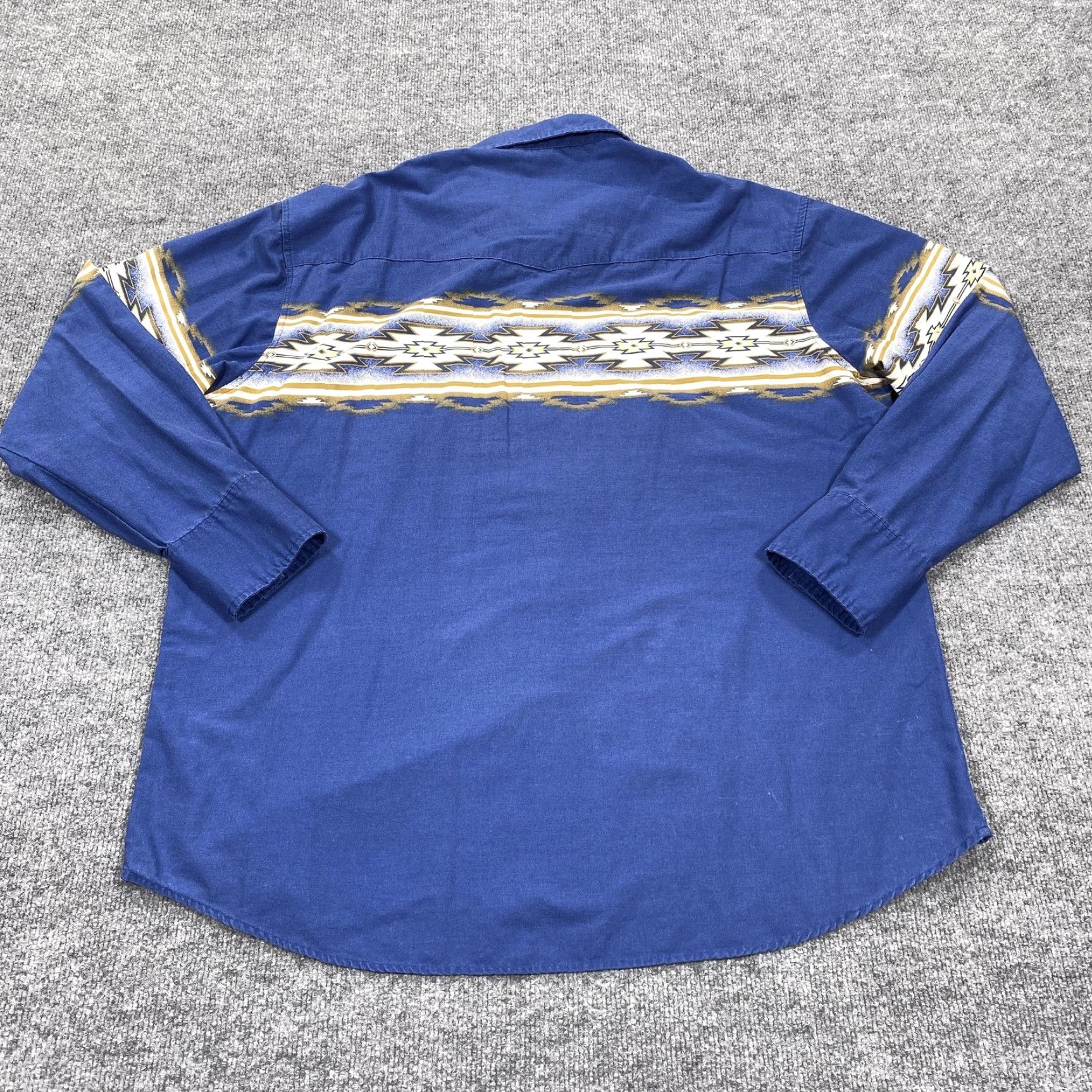 Vintage VINTAGE Rustler Shirt Mens XL Blue Southwestern Print Long Sleeve Snap Western Size US XL / EU 56 / 4 - 4 Thumbnail