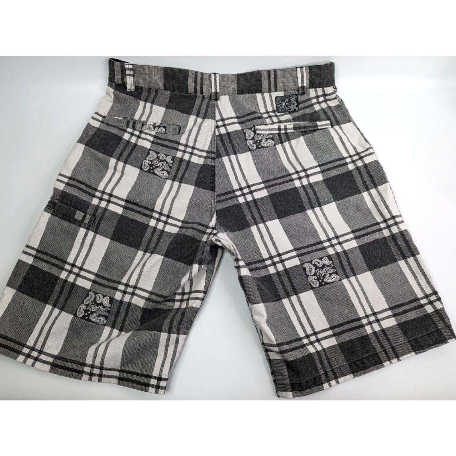 No Fear No Fear Mens No Fear SoCal Shorts Plaid Cotton Polyester Black 36 Knit, Regular, Flat Front | 90s 2000s Skater Grunge Y2K Casual Mens Size US 36 / EU 52 - 3 Thumbnail
