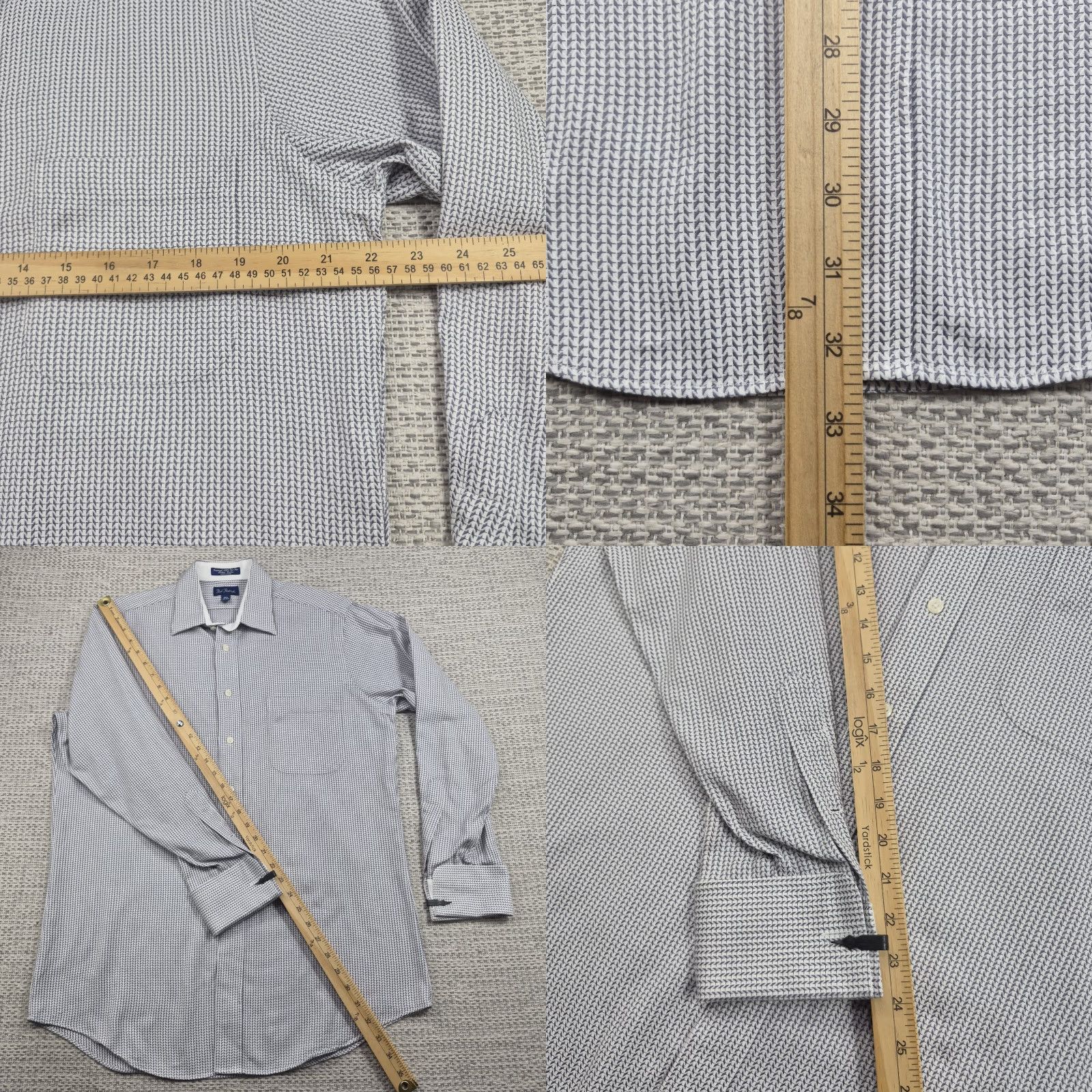 Vintage Paul Fredrick Shirt Mens 15.5 33 Regular Fit Button Up French Cuff Dress Shirt Size 42R - 8 Thumbnail