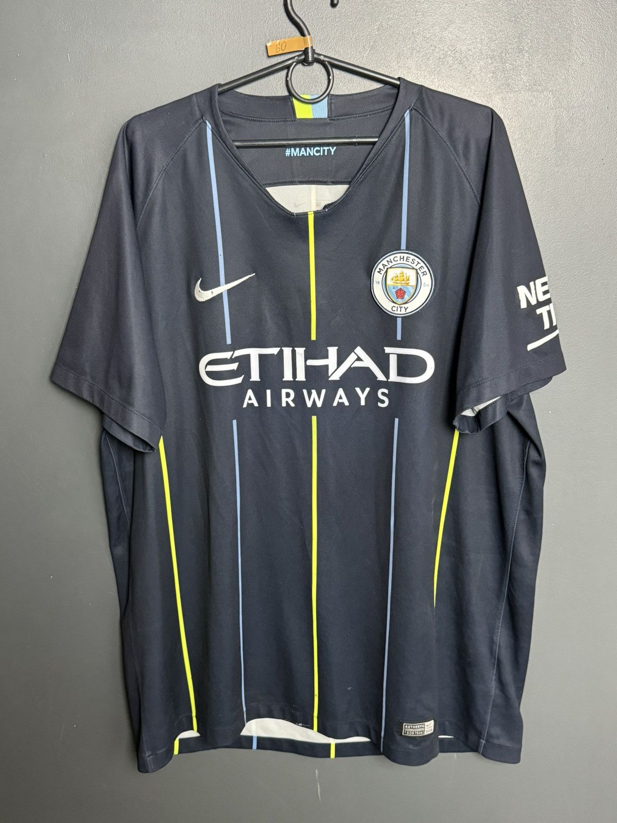 Nike Manchester City 18/19 Away Football Jersey Size US XL / EU 56 / 4 - 1 Thumbnail