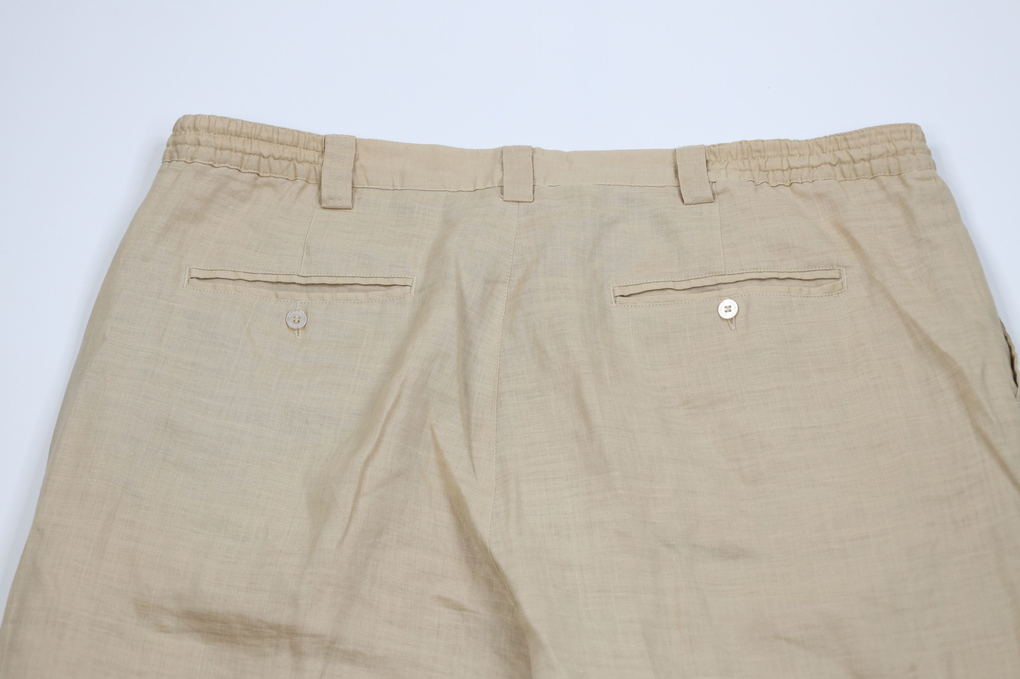 Vintage Vintage 90s Y2K Streetwear Lined Linen Wide Leg Pants Beige Size US 38 / EU 54 - 11 Thumbnail