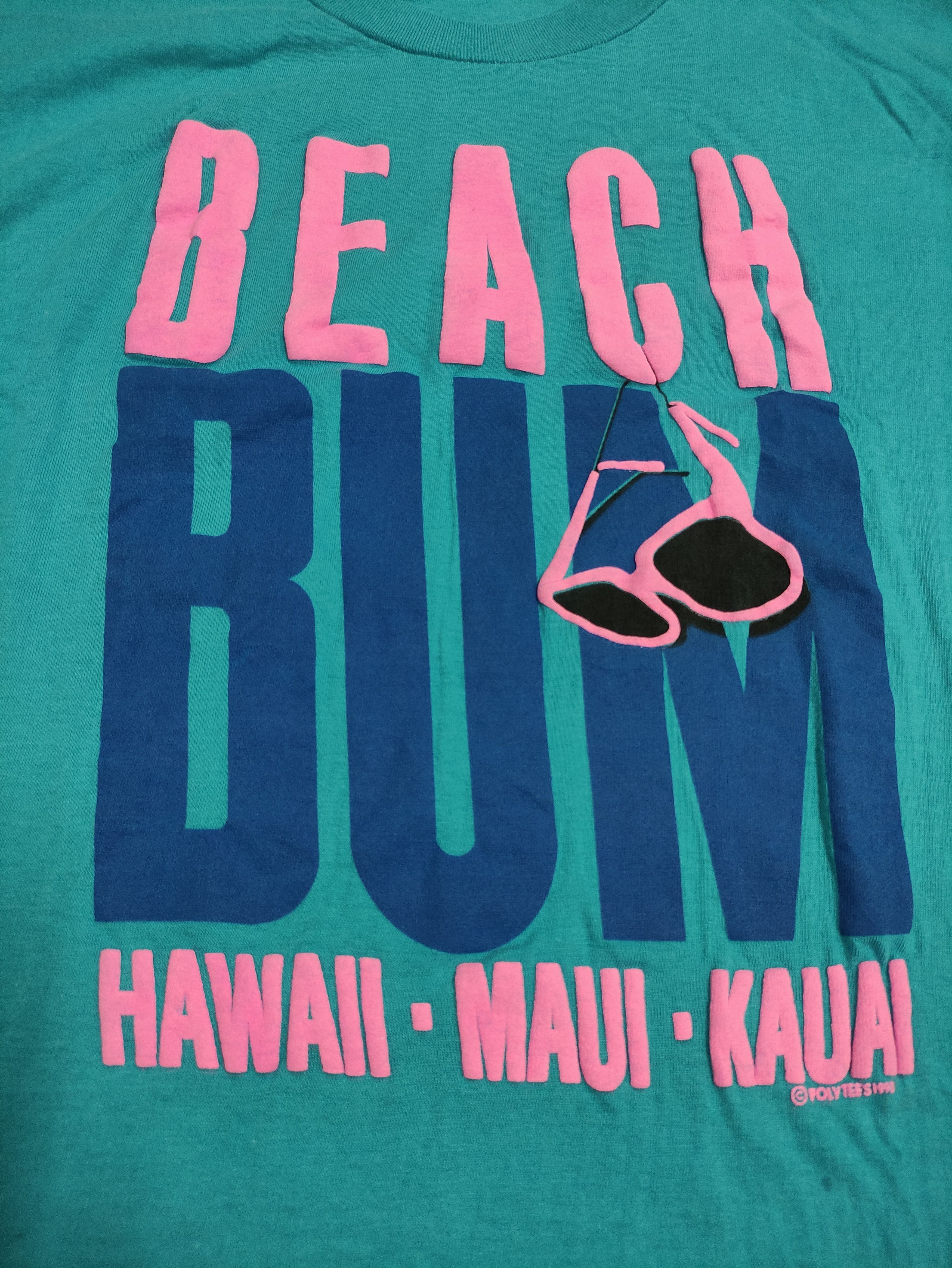 Vintage VINTAGE 90's POLY TEES 1990 BEACH BUM HAWAII Size US L / EU 52-54 / 3 - 3 Thumbnail