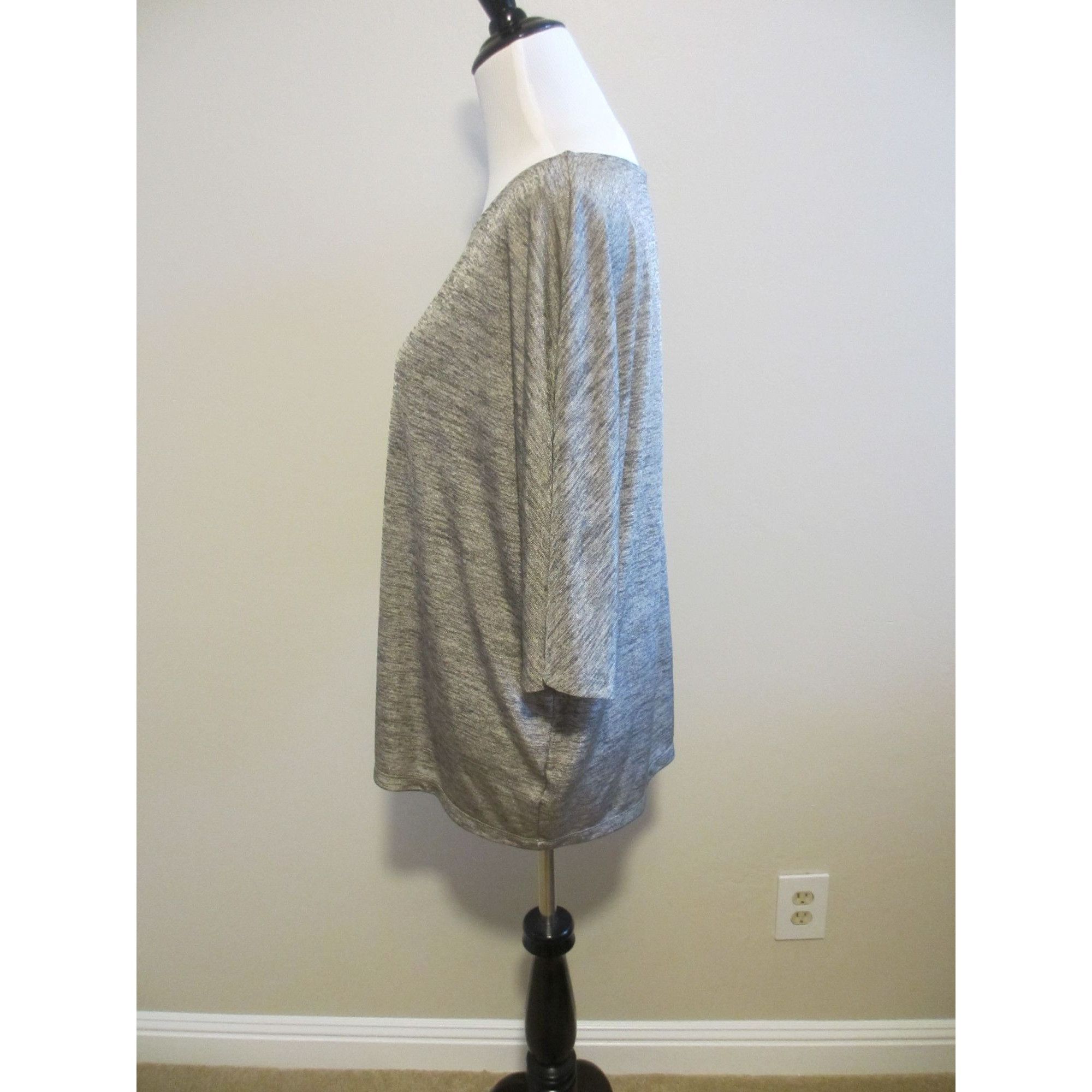Worthington Worthington Womens Metallic Heather Gray Lightweight 3/4 Sle Size XL / US 12-14 / IT 48-50 - 4 Thumbnail