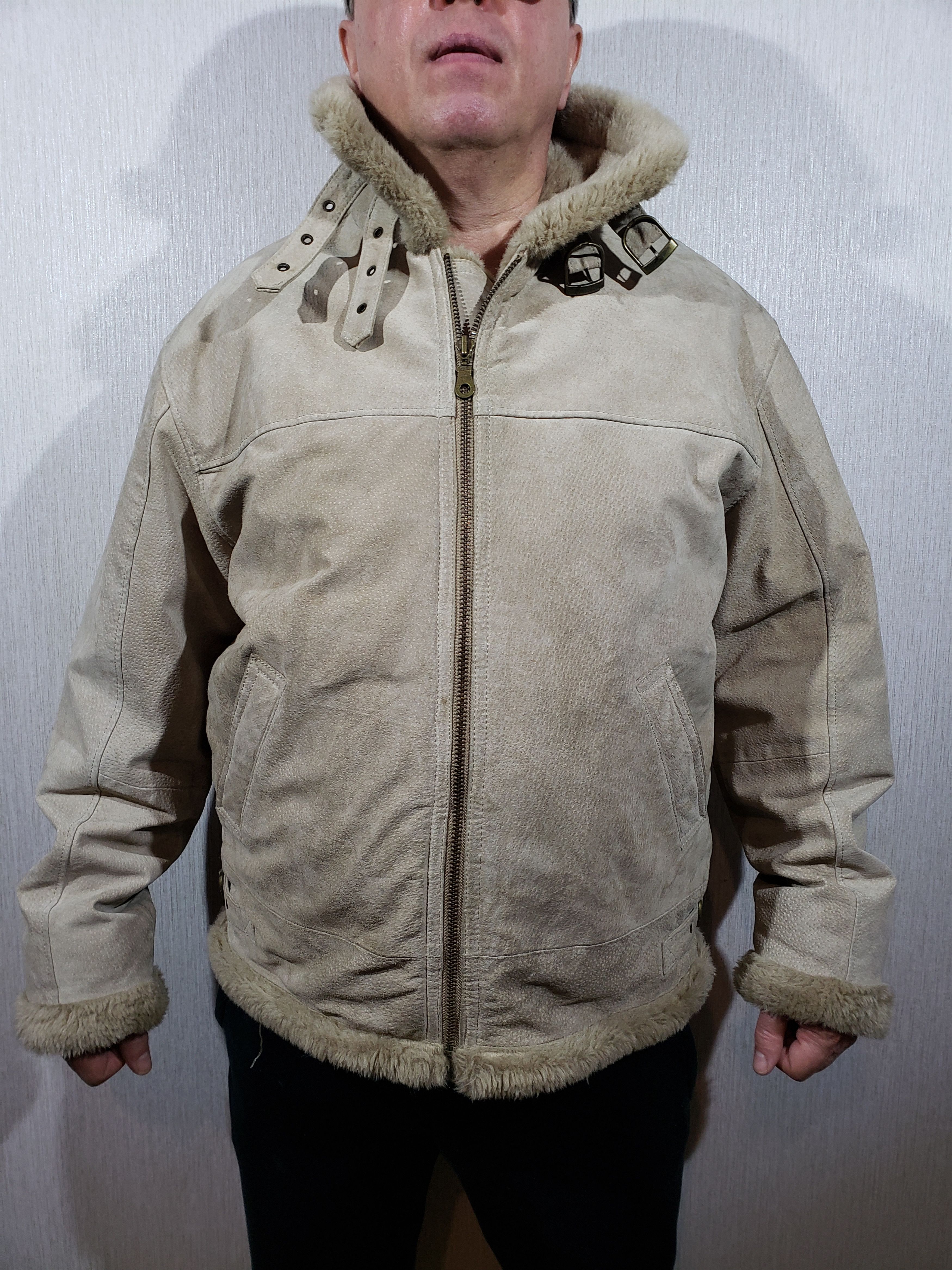 Other Suede reliable men's jacket with faux fur. Size US L / EU 52-54 / 3 - 11 Thumbnail