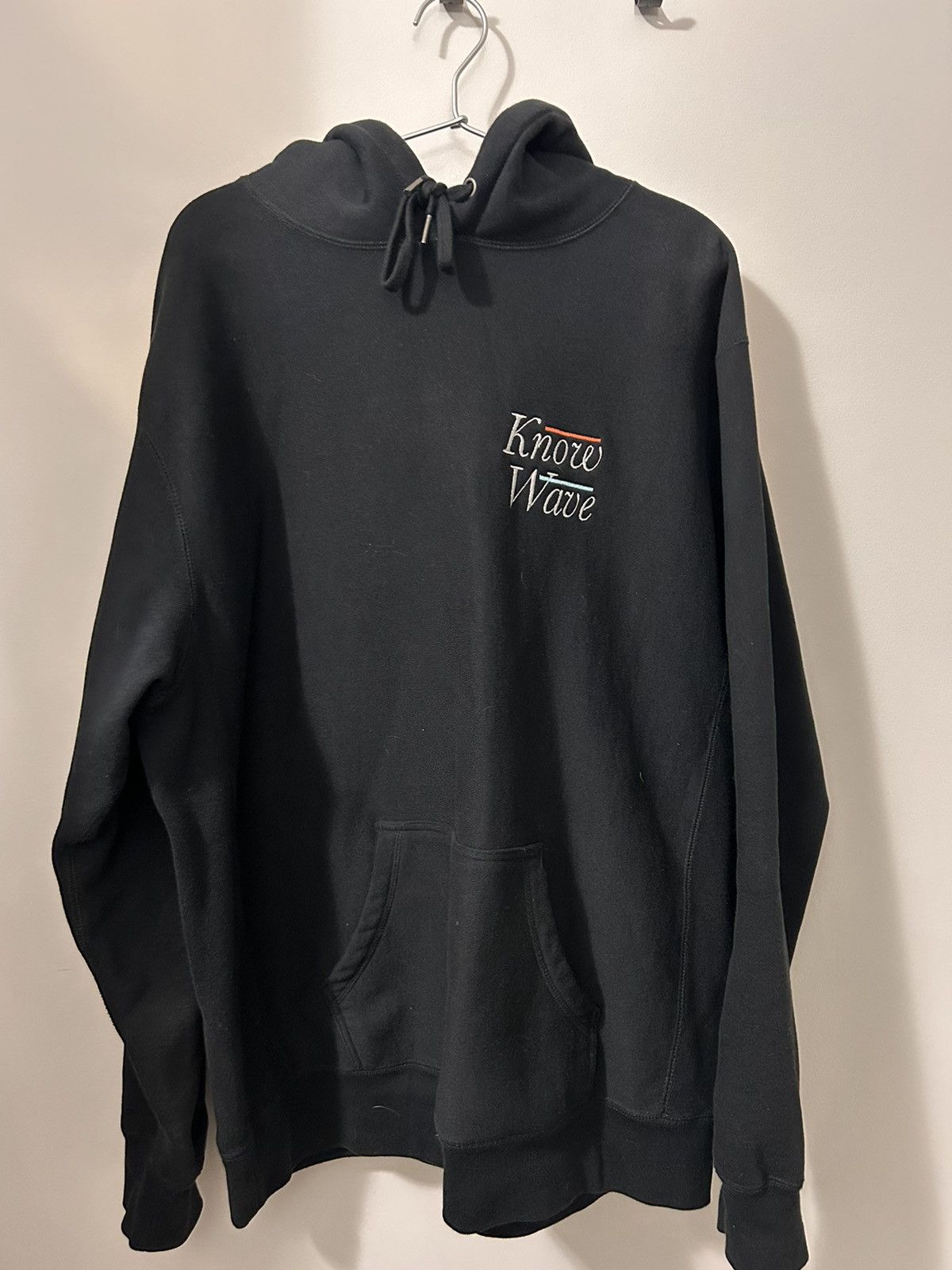 image of Know Wave Heavyweight Logo Hoodie in Black, Men's (Size Large)