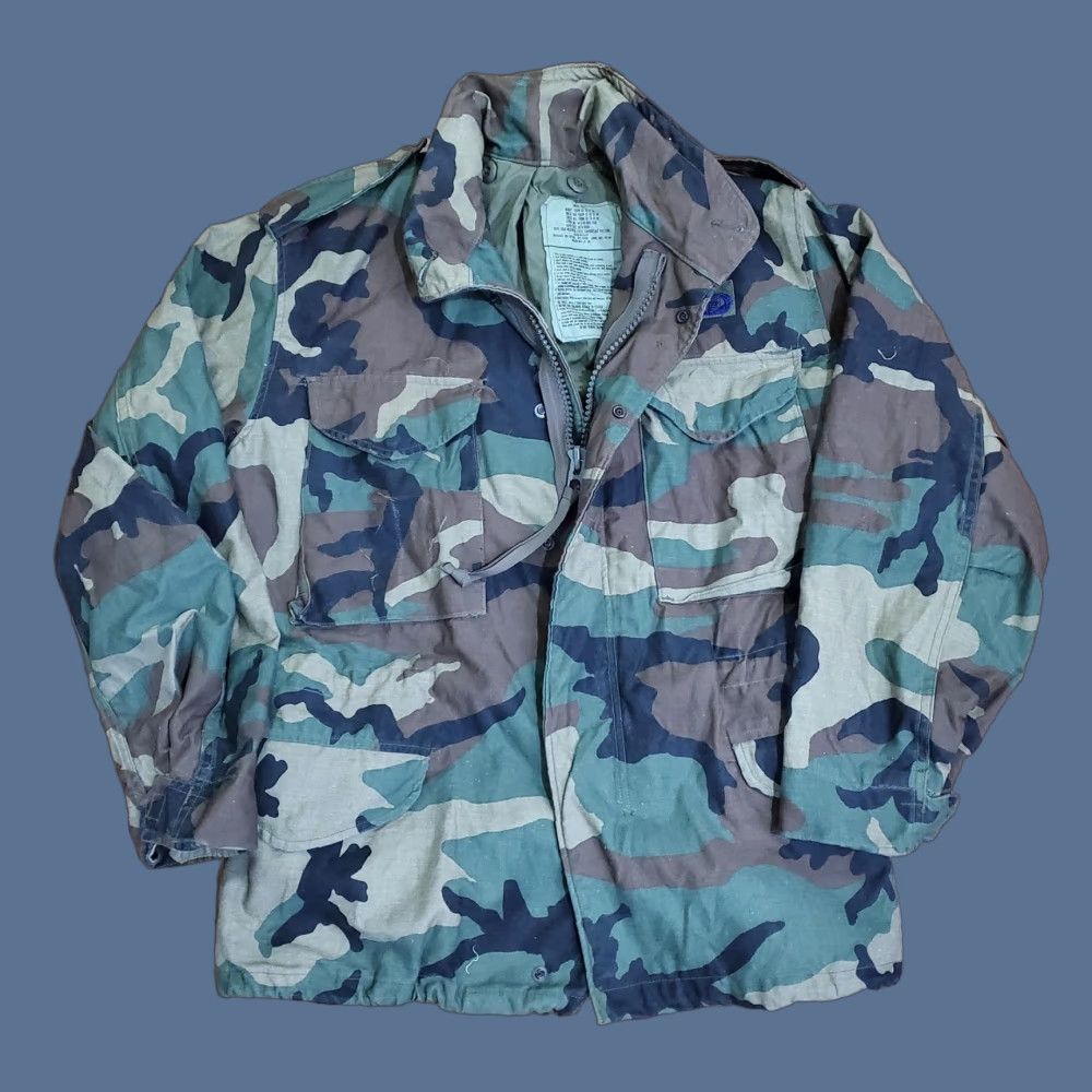 Vintage VINTAGE US ARMY COAT Mens S Green Woodland Camo M-65 Field Cold Weather 80s Size US S / EU 44-46 / 1 - 1 Thumbnail