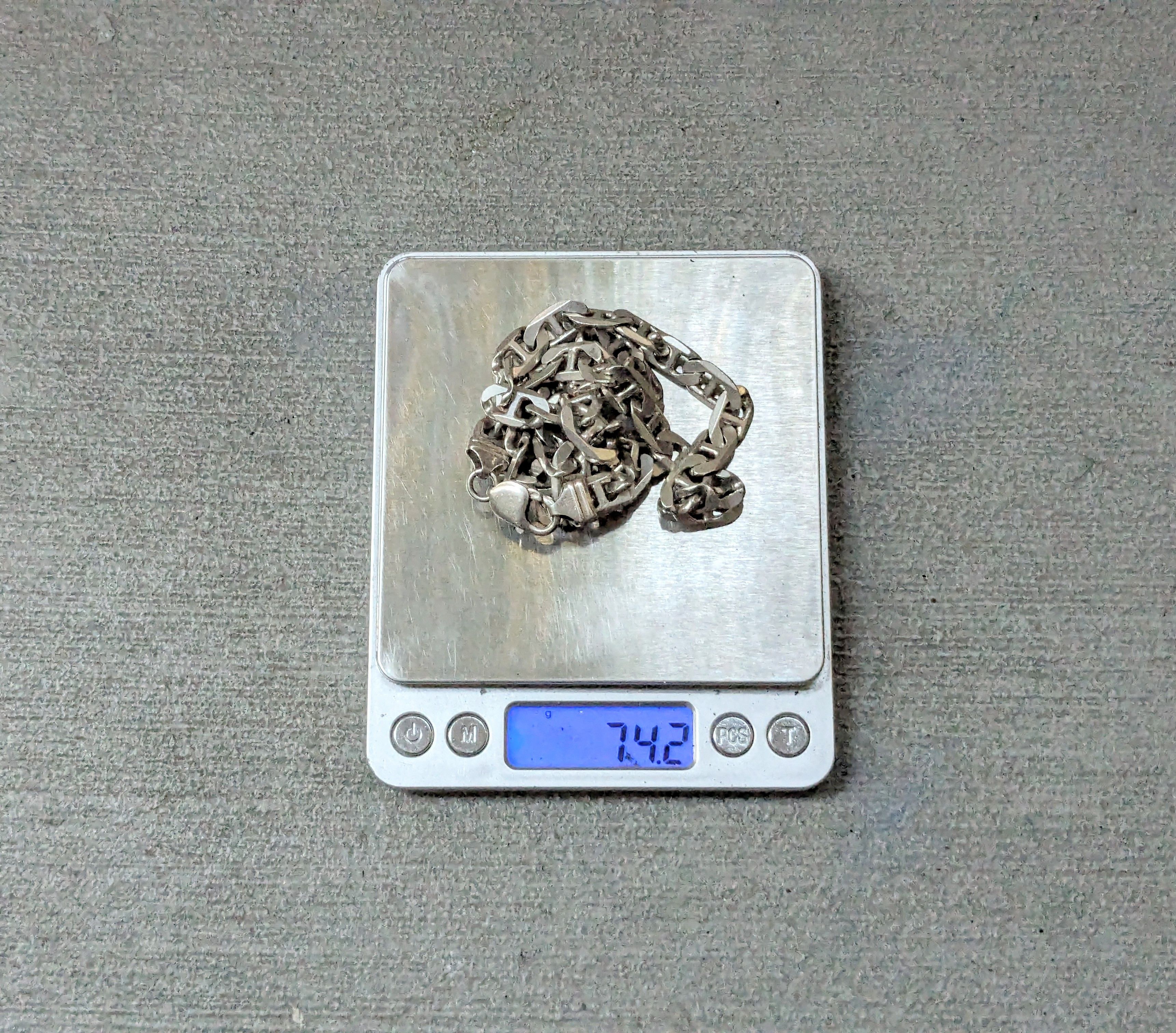 Jewelry Vintage Sterling Silver Necklace Mariner Anchor 22" Chunky Size ONE SIZE - 19 Thumbnail