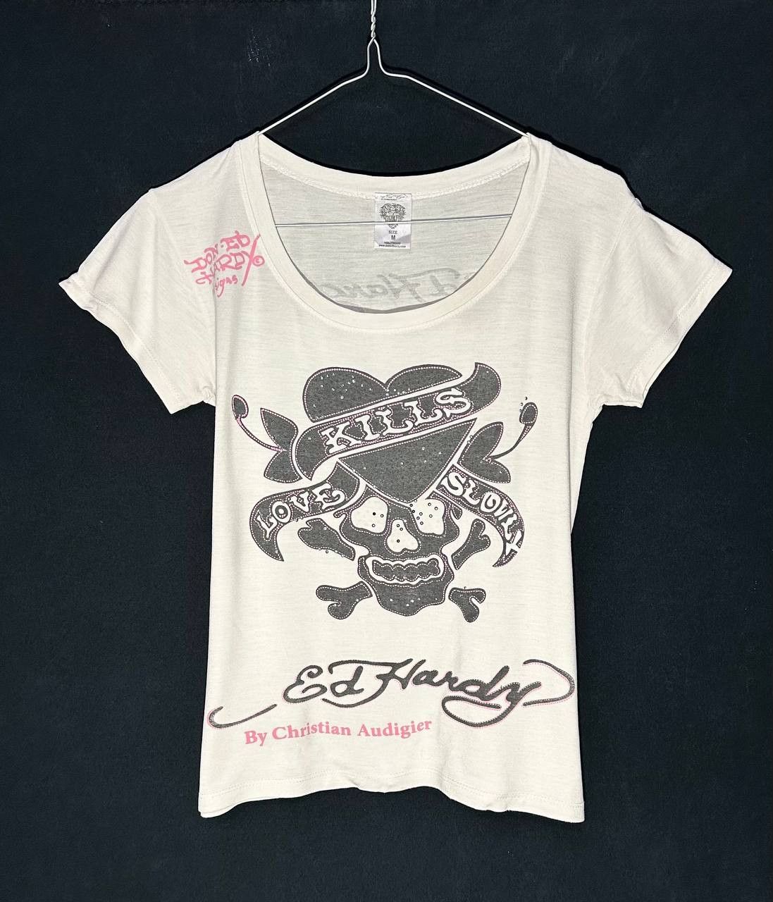 Ed Hardy Ed Hardy love kills slowly skull short sleeve Y2K Hollywood Size M / US 6-8 / IT 42-44 - 1 Thumbnail
