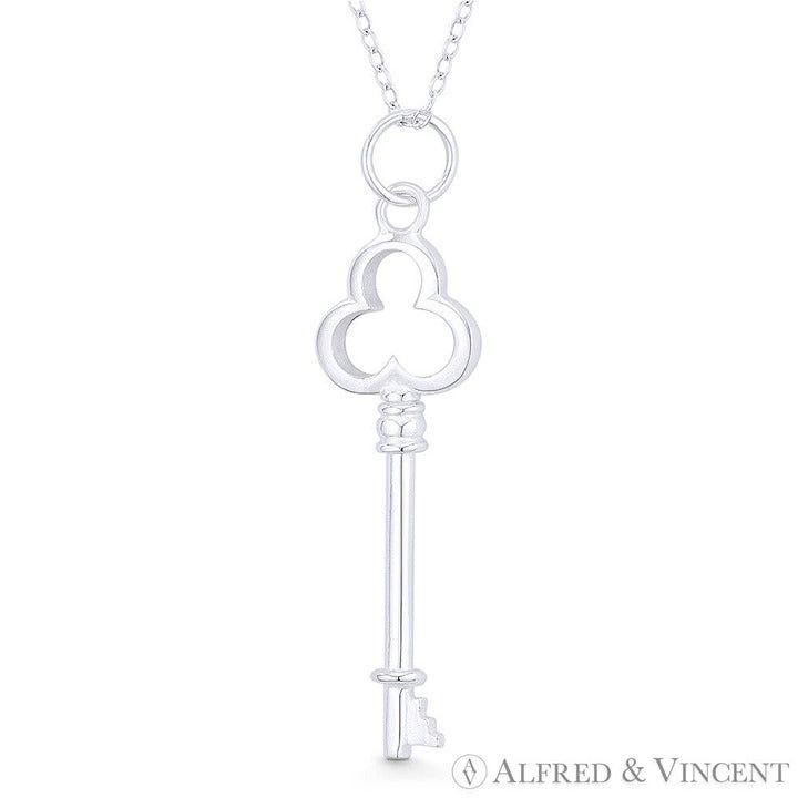 Other Trefoil Clover Bow Skeleton Key Love Charm Pendant Size ONE SIZE - 1 Preview