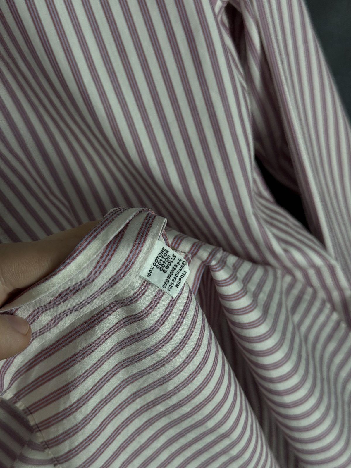 Kiton Kiton Men's Pink Stripe Cotton Long-Sleeve Button Shirt Size US L / EU 52-54 / 3 - 12 Thumbnail