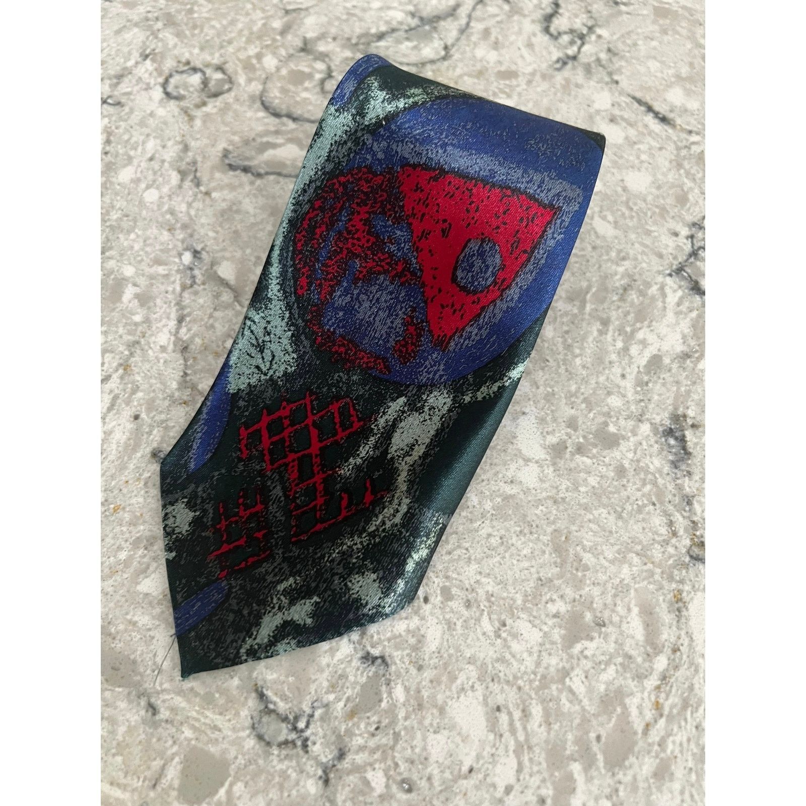 Vintage City Gold 100% Italian Silk Hand Made Neck Tie Abstract Size ONE SIZE - 1 Thumbnail