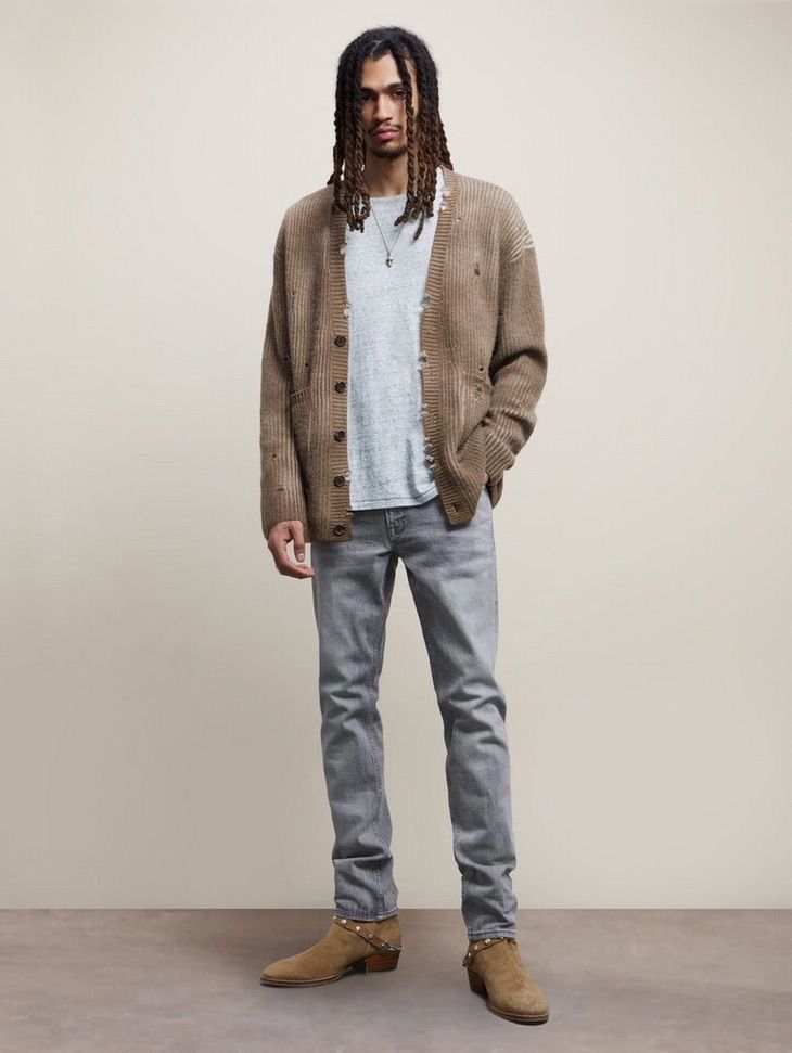 John Varvatos Destroyed Cashmere Distressed cardigan. Med Size US M / EU 48-50 / 2 - 3 Thumbnail