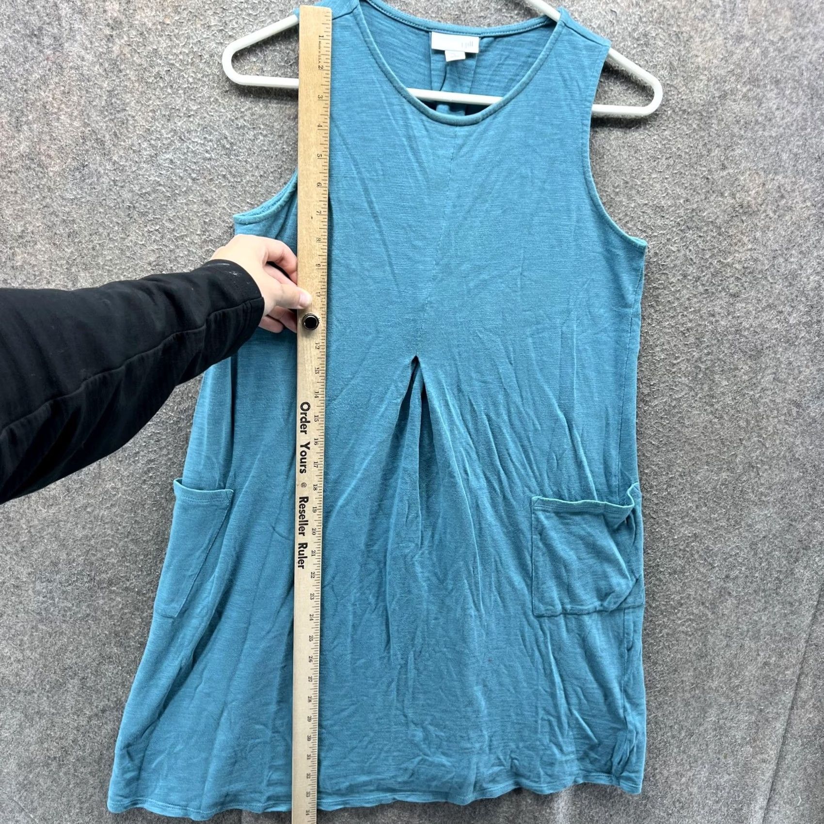 J. Jill J. Jill Dress Womens Petite Small Blue Sleeveless Jersey Swing Trapeze Pockets Size S / US 4 / IT 40 - 5 Thumbnail