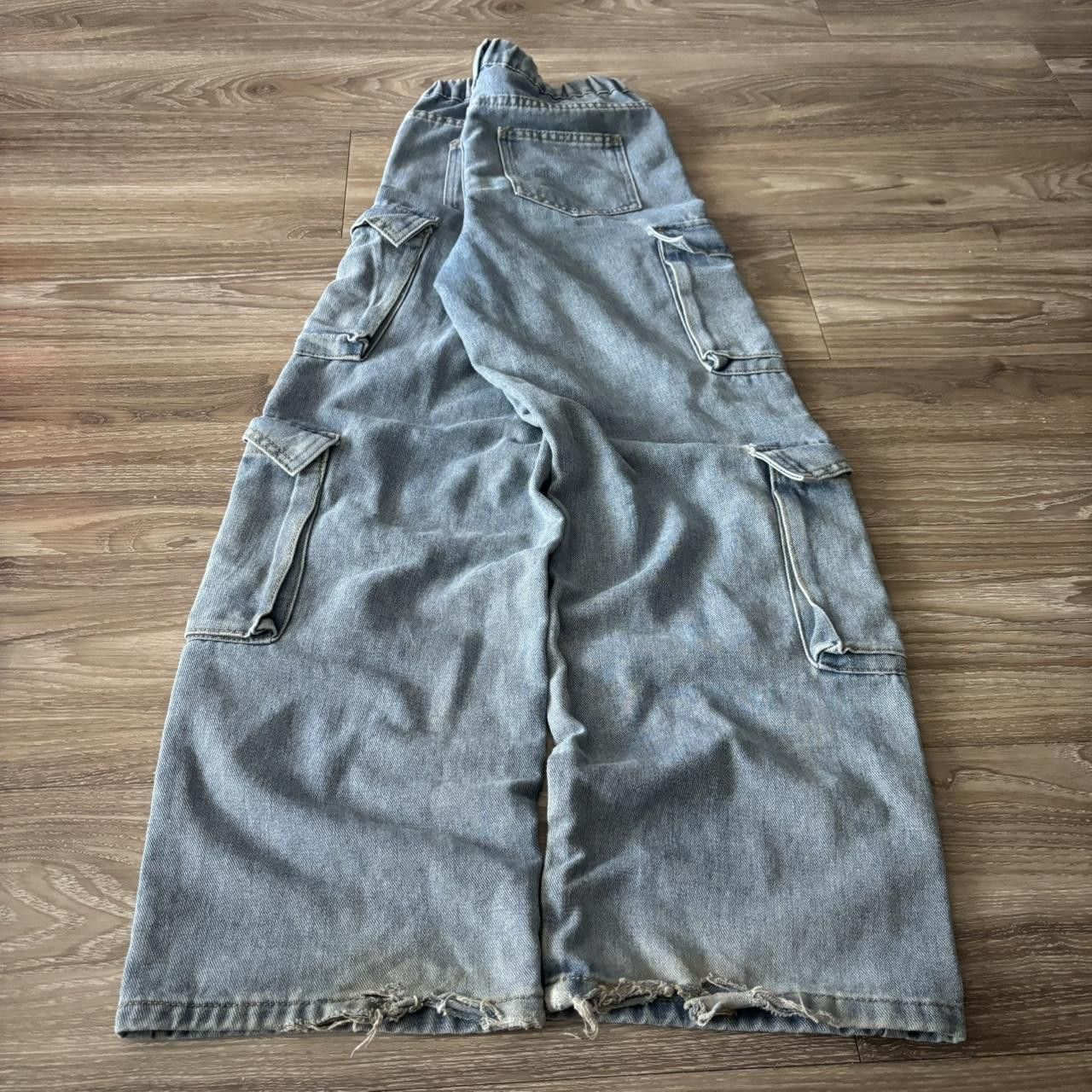 Vintage Crazy Vintage Y2K/2000s Light Wash Streetwear Cargo Denim Jeans! 27x28 Size US 27 - 4 Thumbnail