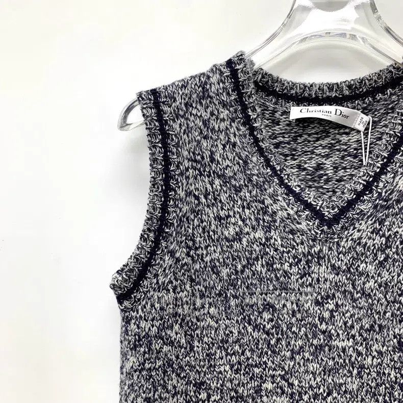 Dior Dior Blue logo letter wool mixed cashmere knitted vest Size XXS / US 00 / IT 34 - 3 Thumbnail