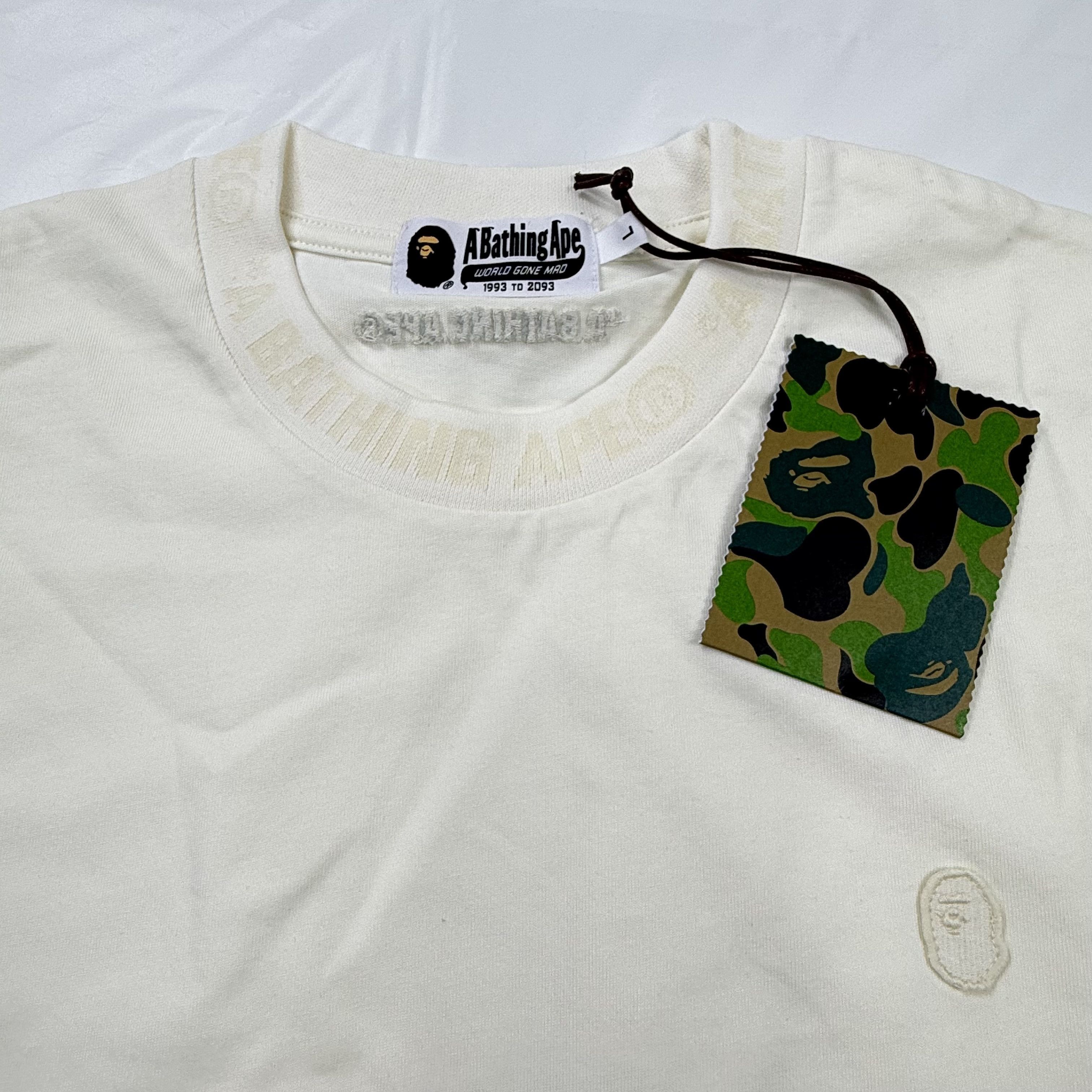Bape A Bathing Ape BAPE Long Sleeve T-Shirt Cream Off-White Size US L / EU 52-54 / 3 - 5 Thumbnail