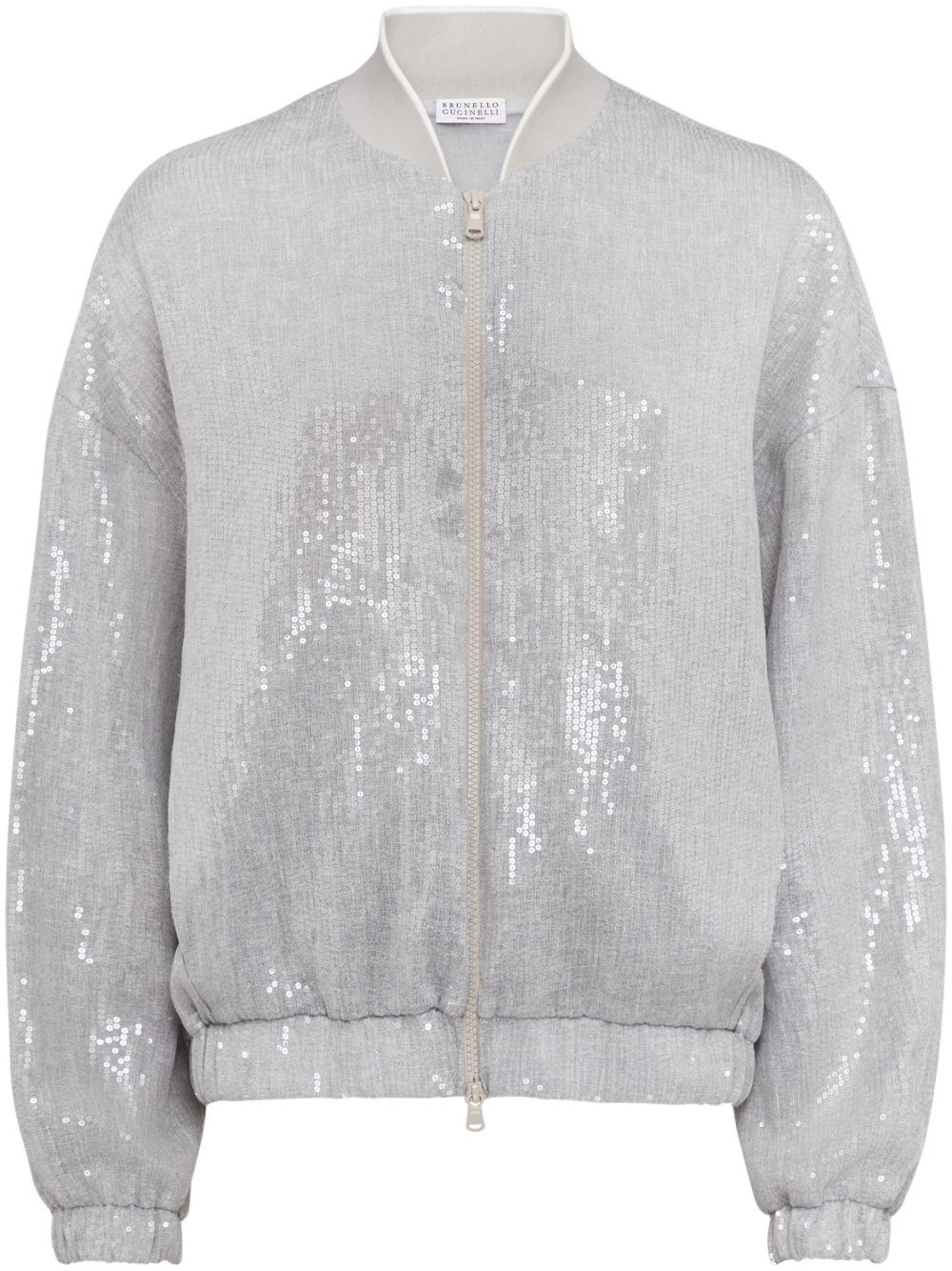 o1la1rc1a0425 Cardigan Sweatshirt in Silver