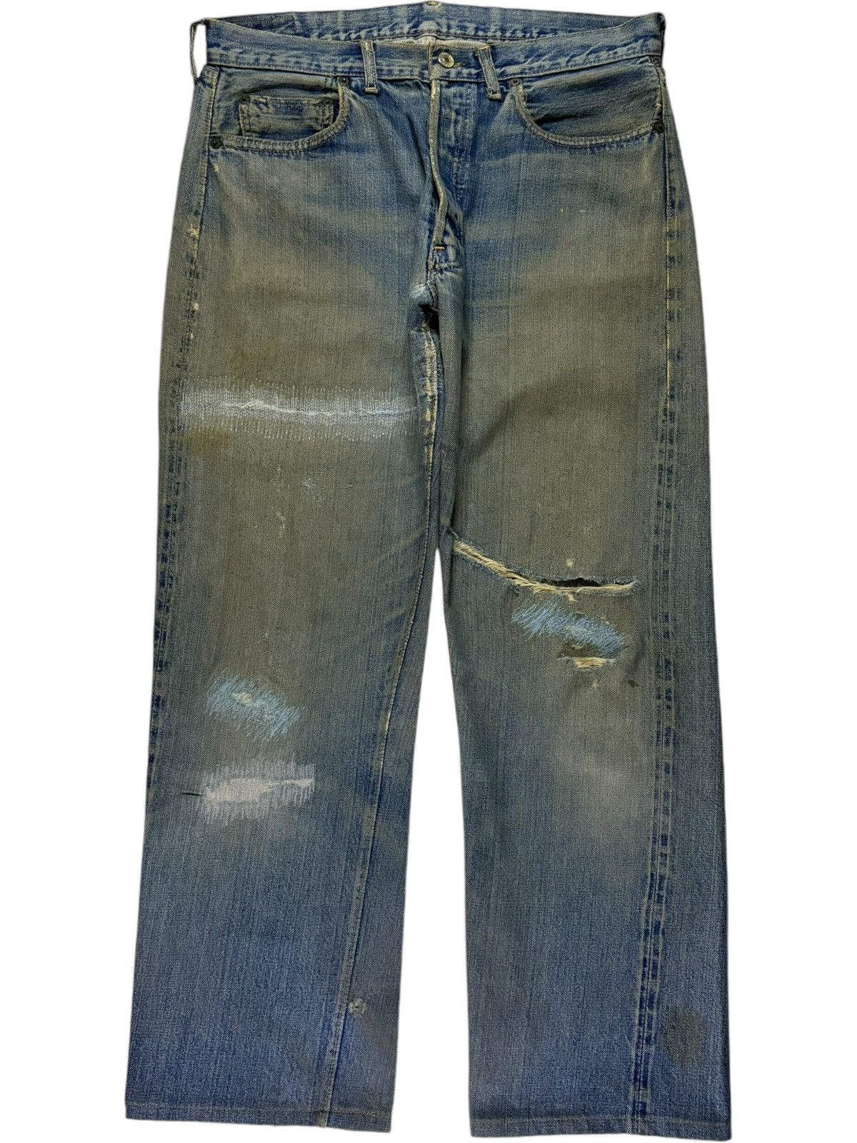 Levi's SICK VINTAGE 60s Levis 501 Big E Selvedge Jeans Button 16 Size US 33 - 2 Thumbnail
