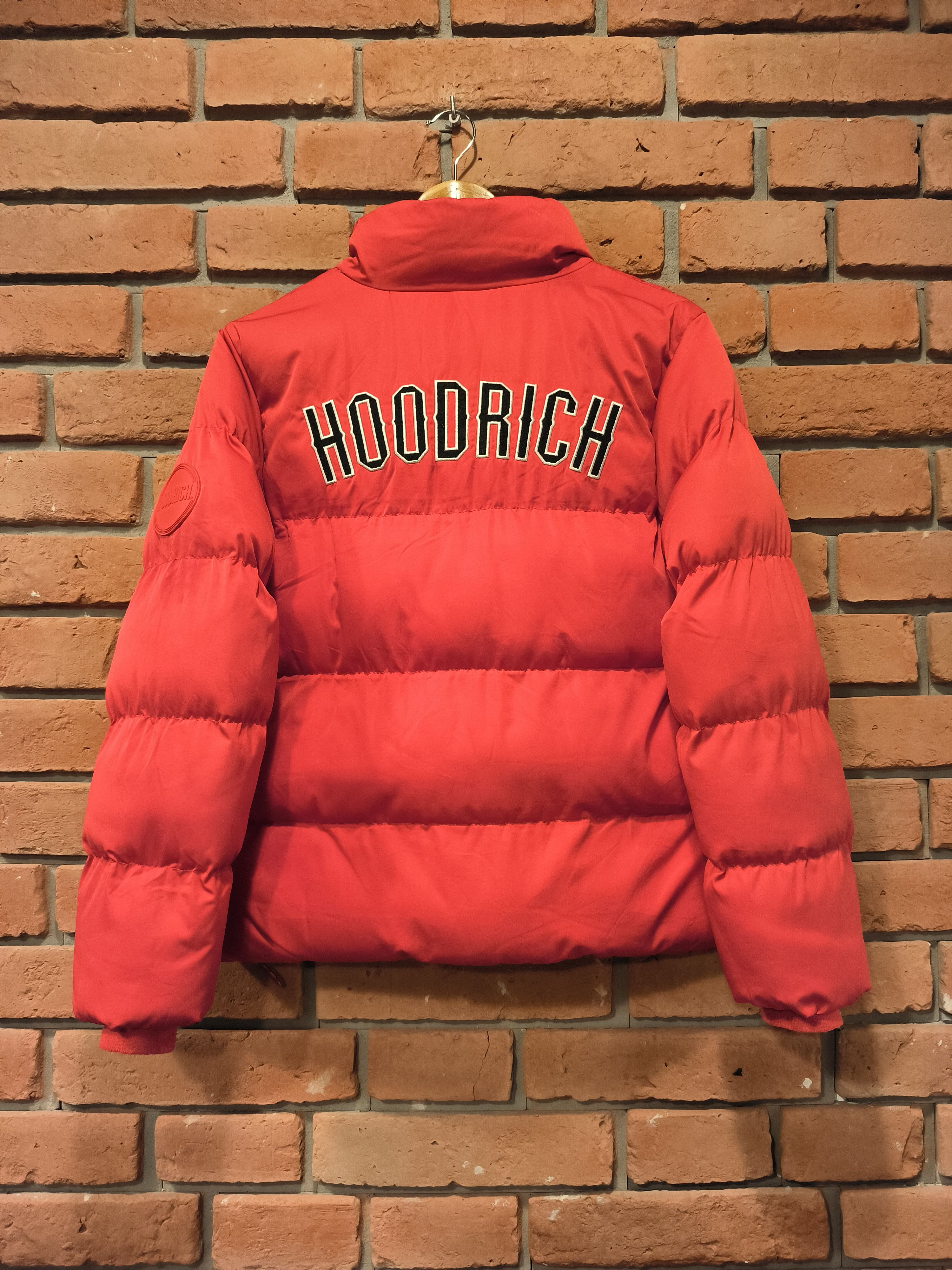 image of Hood Rich Piece Of Shit Hoodrich Puffer Jacket Big Logo Winter Coat in Red, Men's (Size Small)