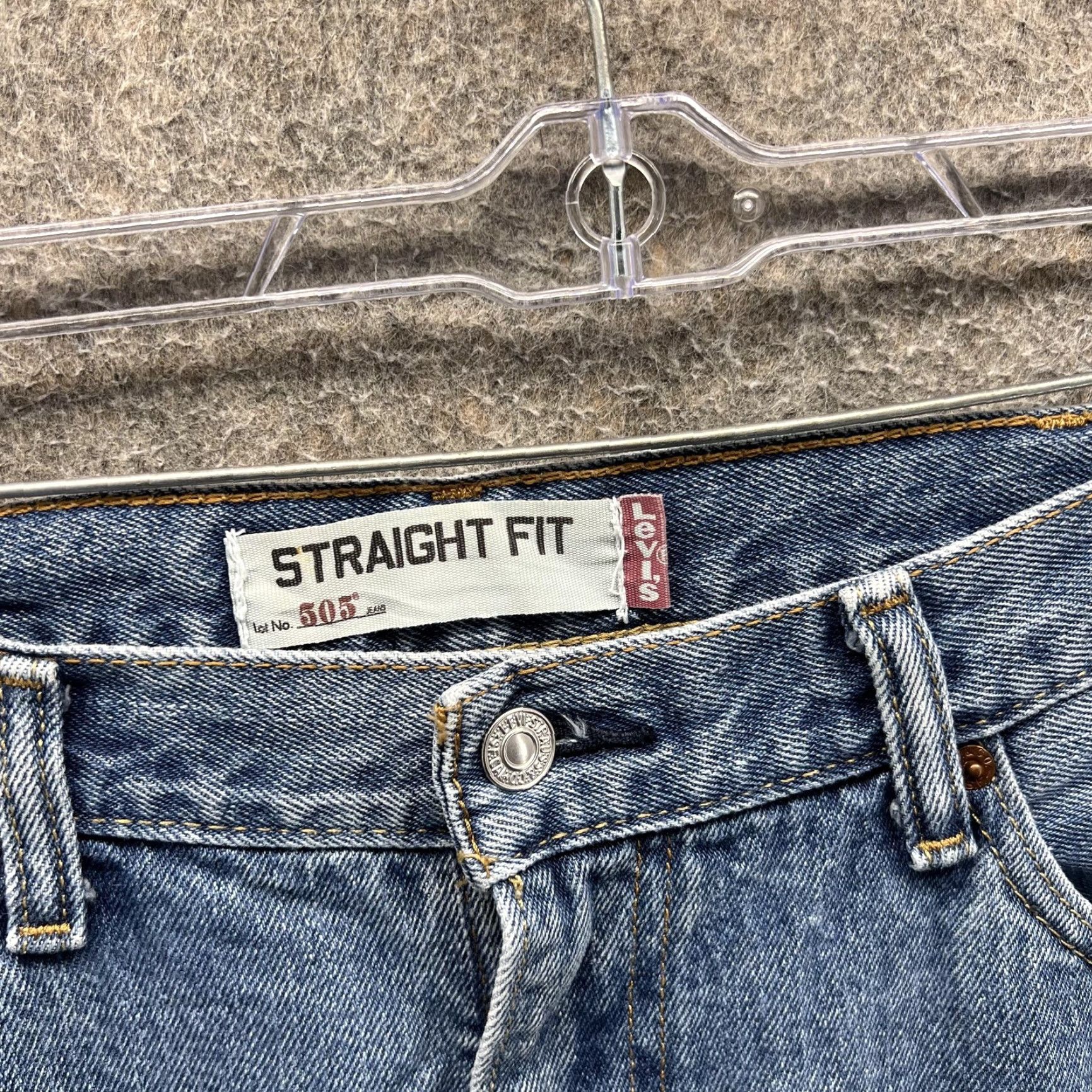 Levi's Levis 505 Jeans Mens 38x30 Blue Straight Denim Medium Wash Casual Pants Regular Fit Size 38 Men Jeans Levis 505 Straight Size US 38 / EU 54 - 6 Thumbnail