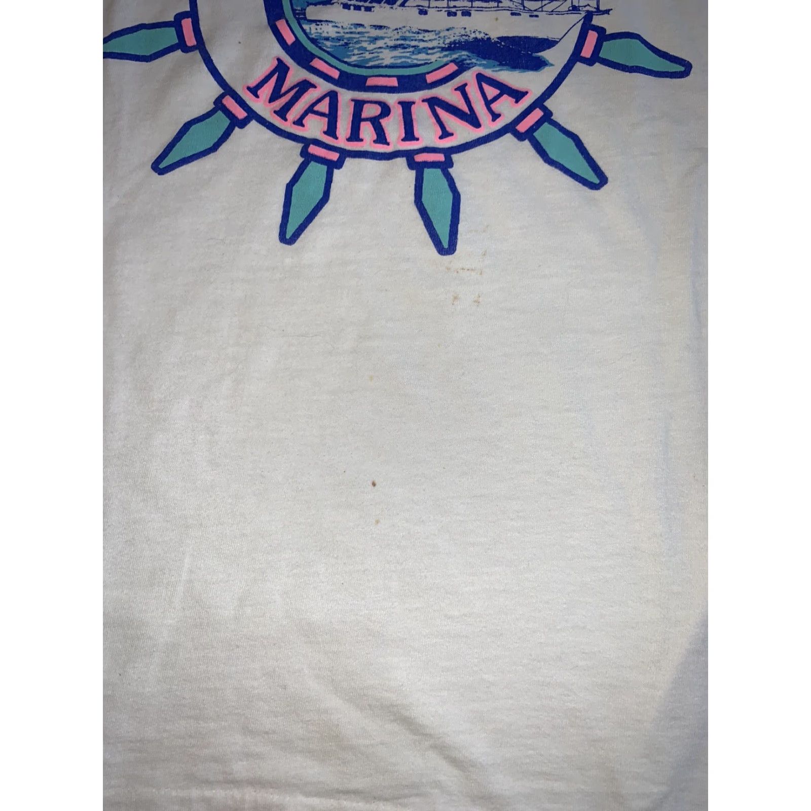 Hanes VINTAGE 90’s Two Rivers Marina Boat Shirt Hanes Single Stitch Shirt M White Mens Girls Mens Size US M / EU 48-50 / 2 - 7 Thumbnail