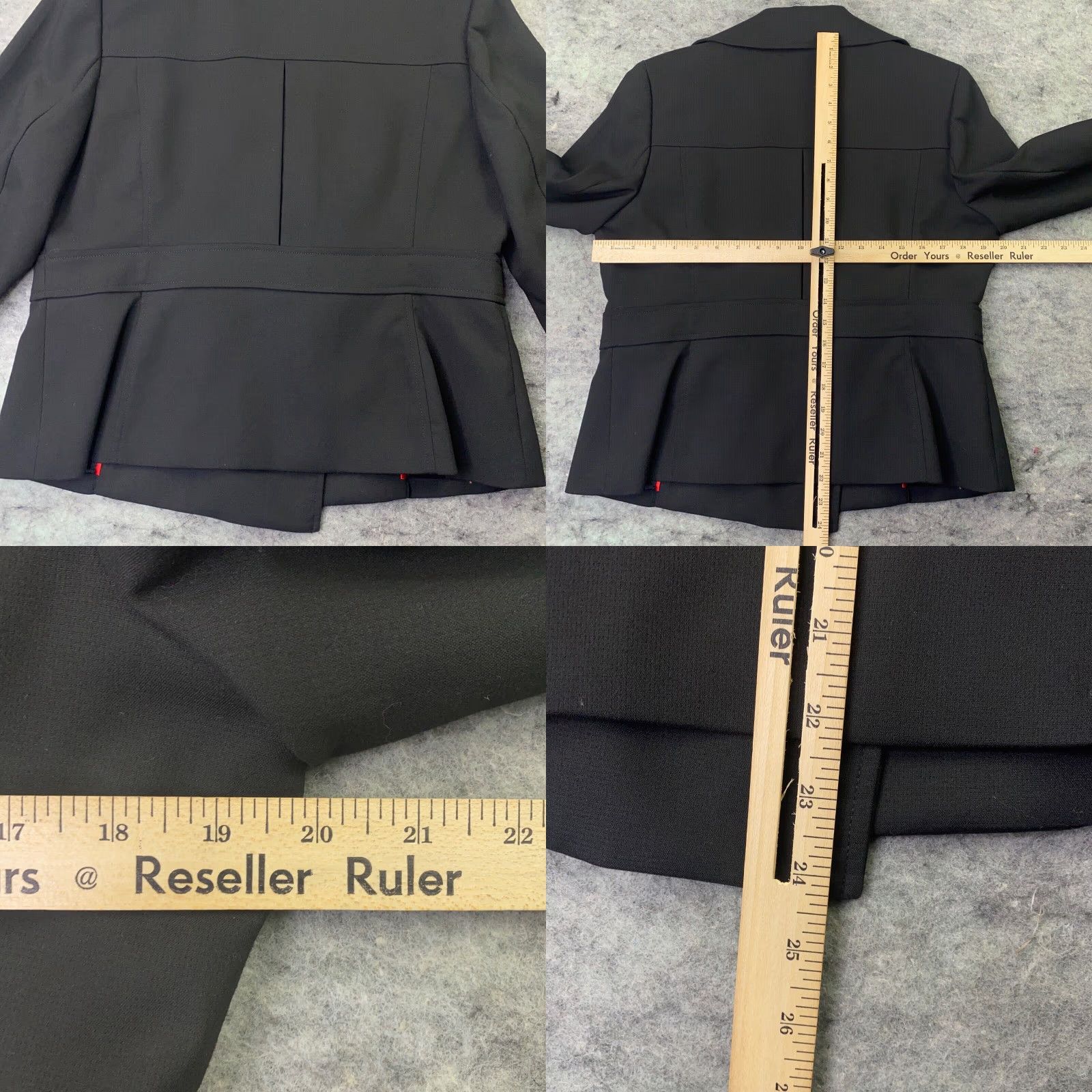 White House Black Market White Hous Black Market WHBM Womens Jacket 12 Black Double-Breasted Pea Coat Size XL / US 12-14 / IT 48-50 - 9 Thumbnail