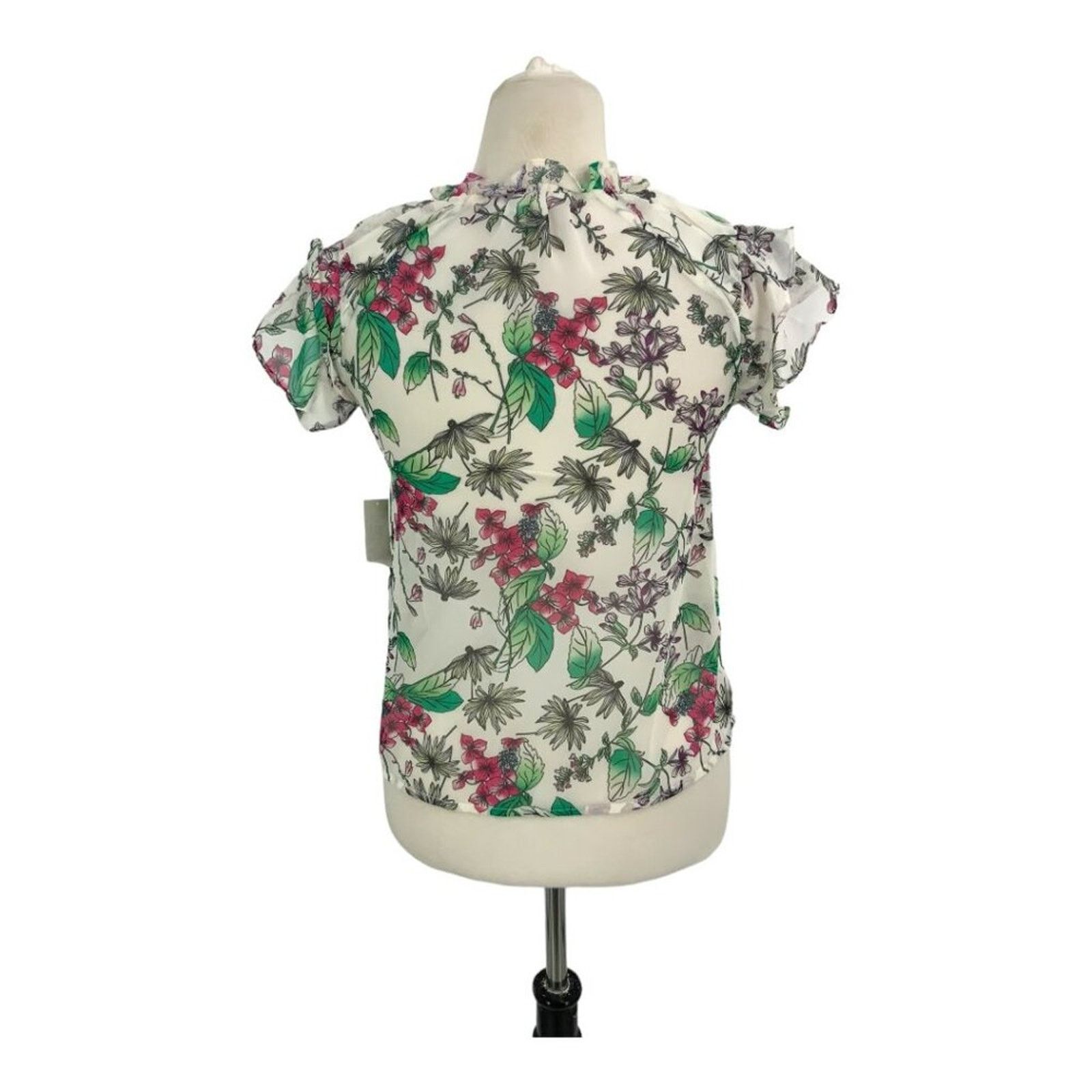 Steve Madden Steve Madden Keyhole Flutter Sleeve Top Sz XS NWOT $69 MSRP Size XS / US 0-2 / IT 36-38 - 8 Thumbnail