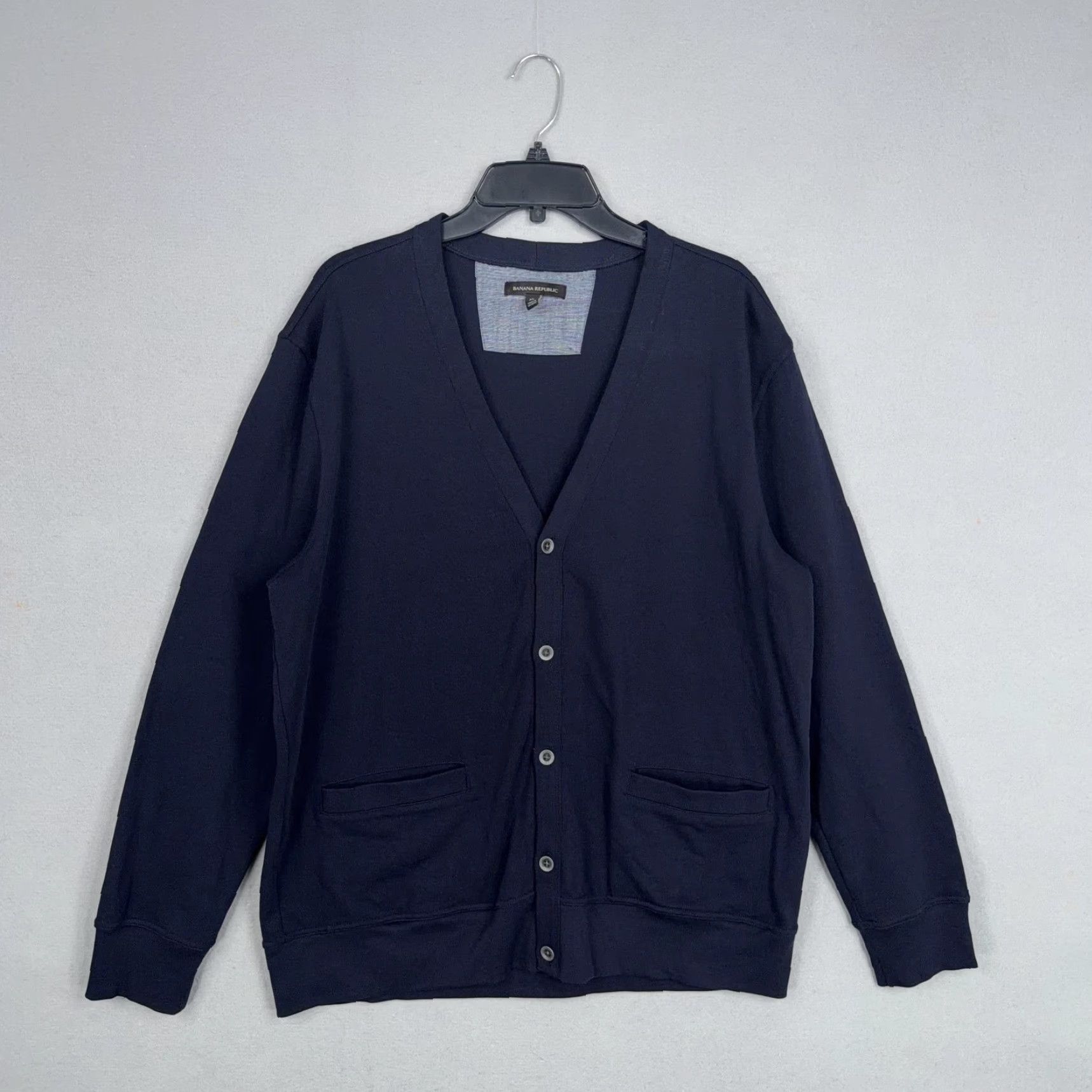 Banana Republic Banana Republic Sweater Mens XL Blue V Neck Cardigan Pockets Knit Classic Grandpa Styles: Cardigan, V-Neck, Solid Knit, Long Sleeve Mens XL, Navy Blue Size US XL / EU 56 / 4 - 2 Thumbnail