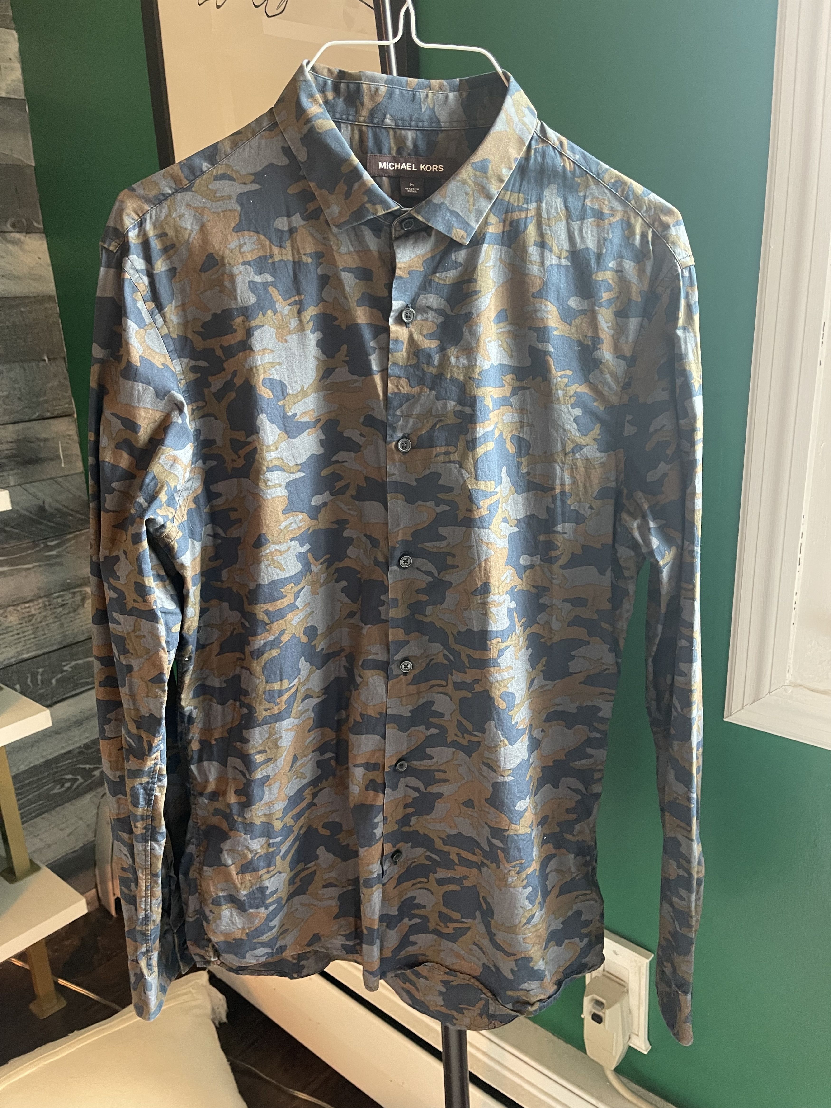 Michael Kors Michael Kors Camouflage Button Down Shirt Size 38R - 1 Thumbnail