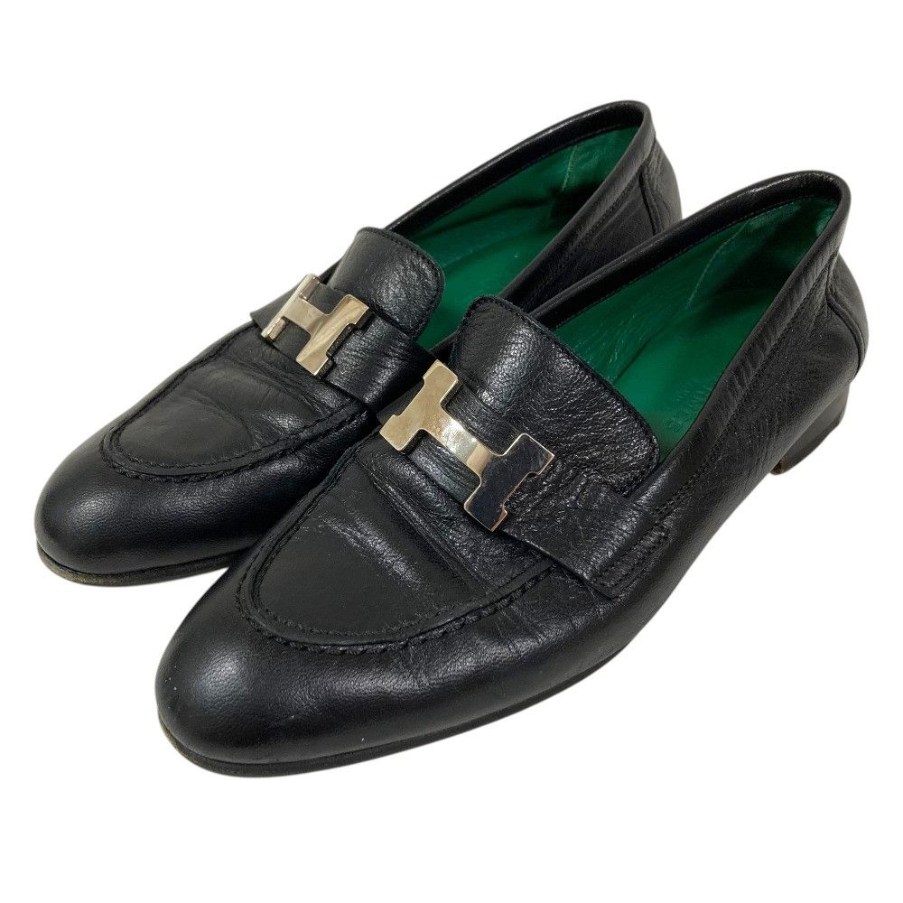 Hermes Hermes Hermès Mocassin Paris H Buckle Loafer 34.5 Leather Shoes DUTY FREE for USA Size ONE SIZE - 1 Thumbnail