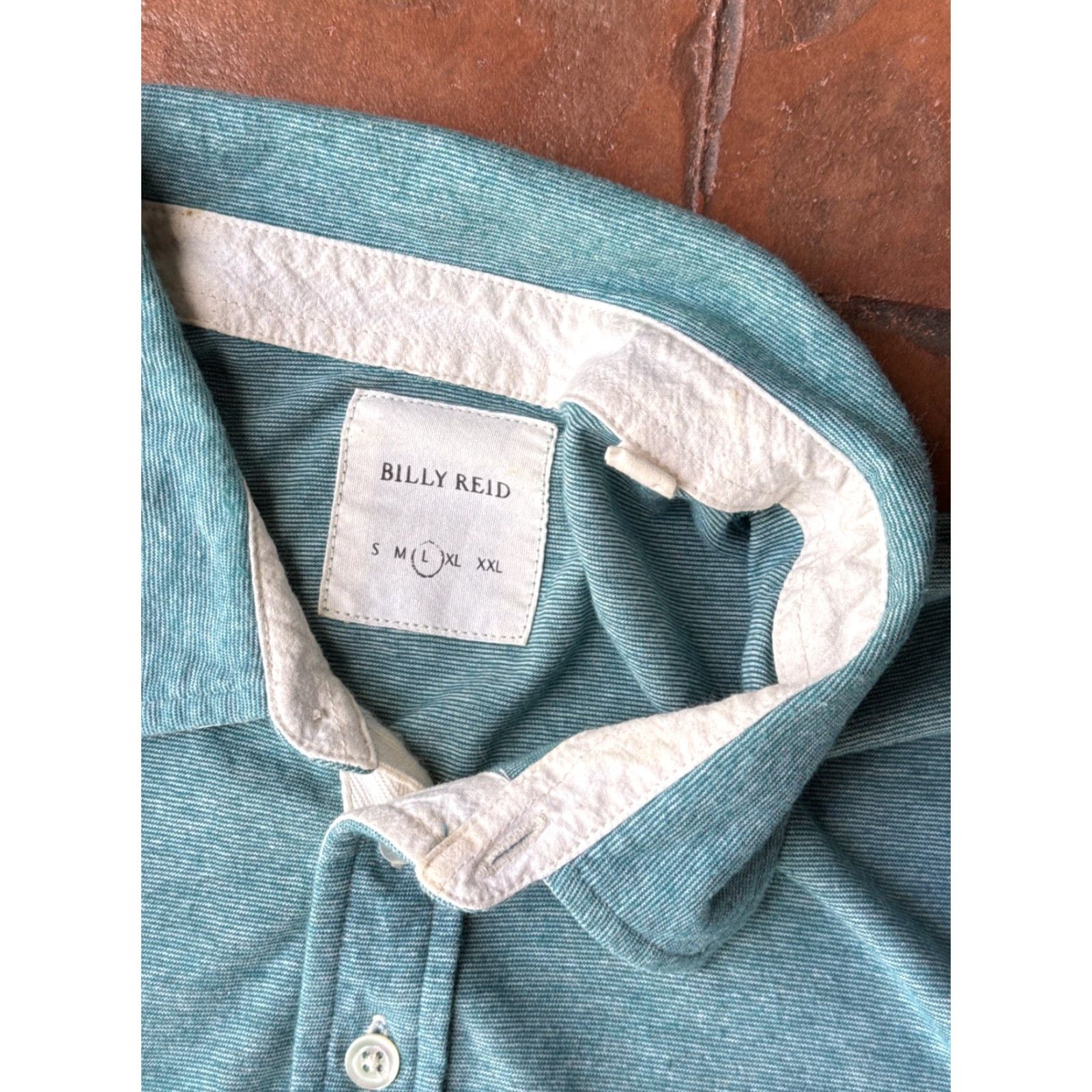 Billy Reid Billy Reid Polo Shirt Men's L Short Sleeve Pocket Blue Buttons Shirt Polo Casual Workwear Regular Fit Size US L / EU 52-54 / 3 - 4 Thumbnail