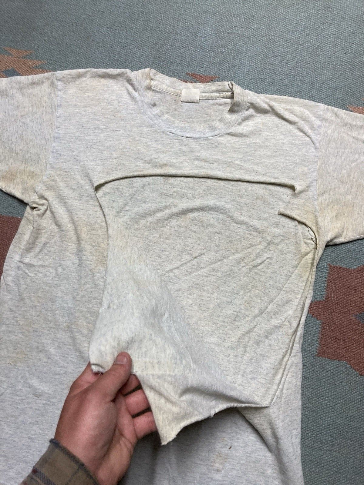 Fruit Of The Loom × Vintage 80s pocket t shirt fruit of the loom gray distressed medium Size US M / EU 48-50 / 2 - 5 Thumbnail