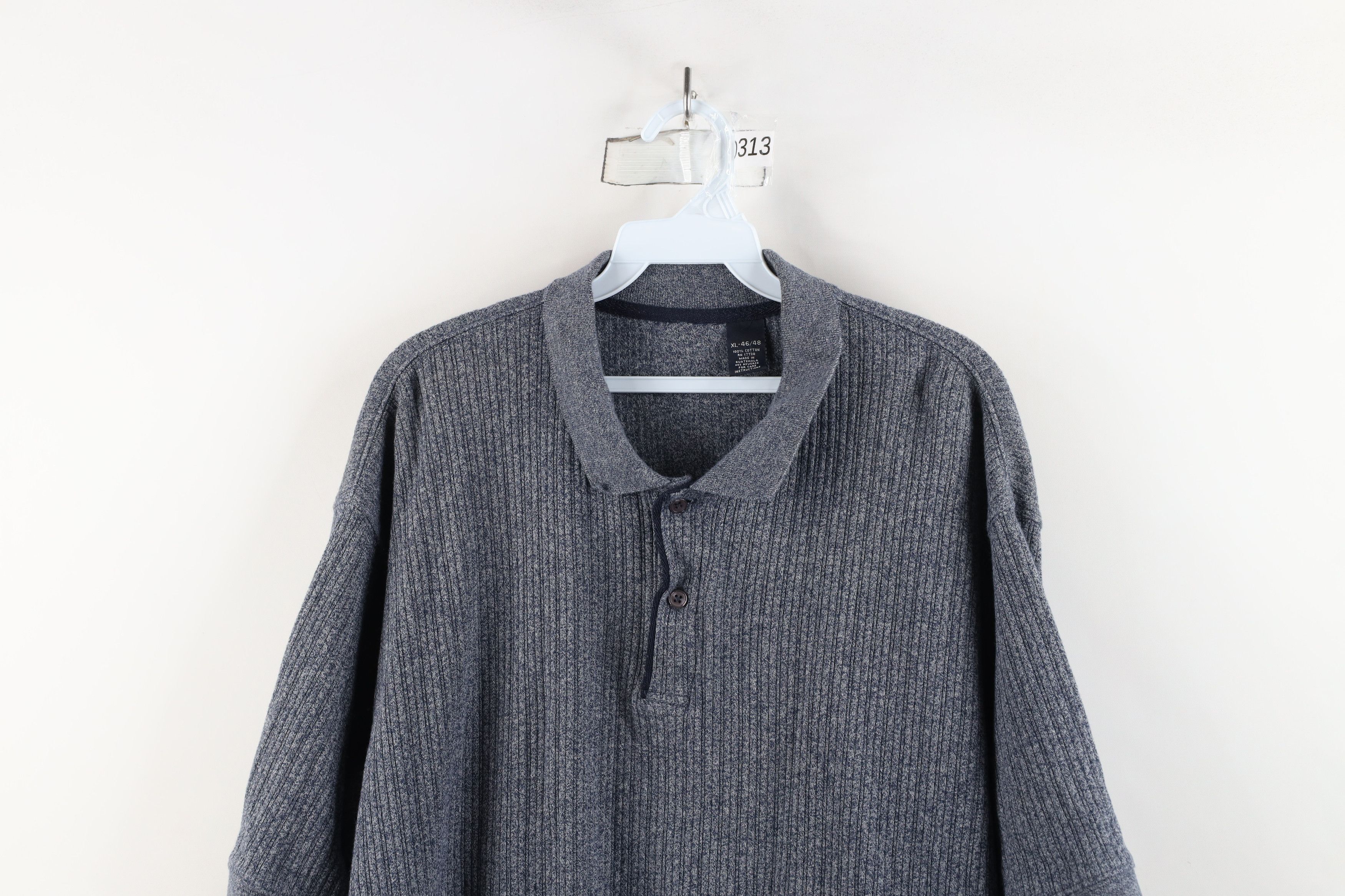 Vintage Vintage 90s Streetwear Ribbed Knit Collared Polo Shirt Size US XL / EU 56 / 4 - 2 Thumbnail