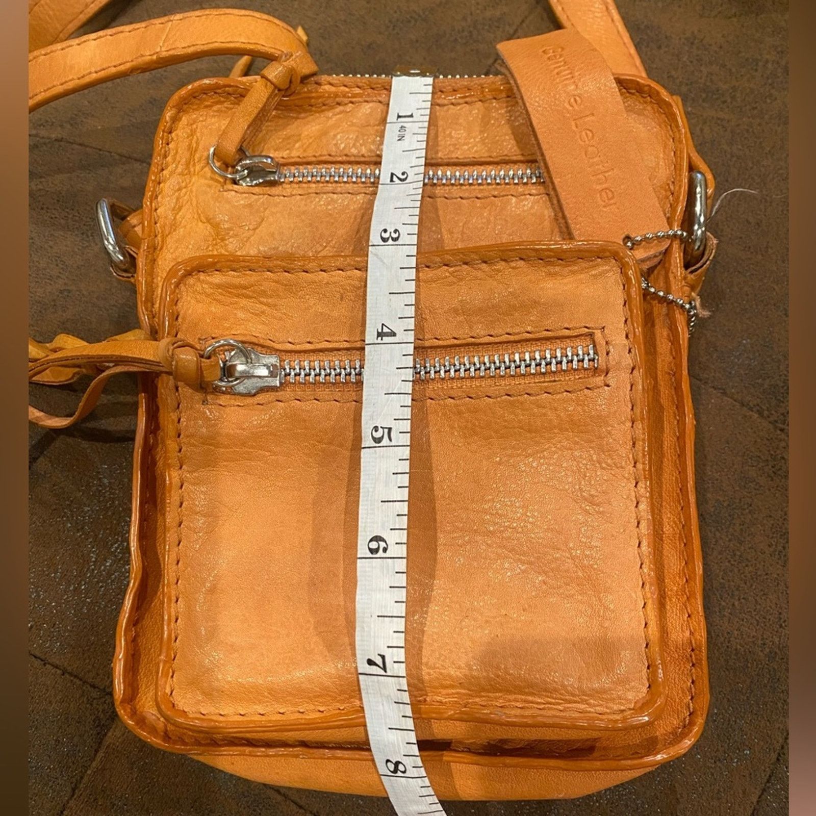 Other Nino Bossi GENUINE LEATHER Crossbody Tan Brown Zipper Bag Size ONE SIZE - 5 Thumbnail