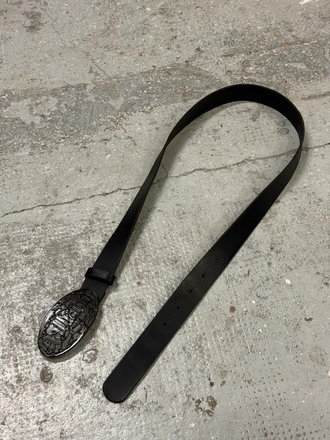 John Galliano 2000s Galliano Wire Buckle Black Leather Belt Size ONE SIZE - 3 Thumbnail