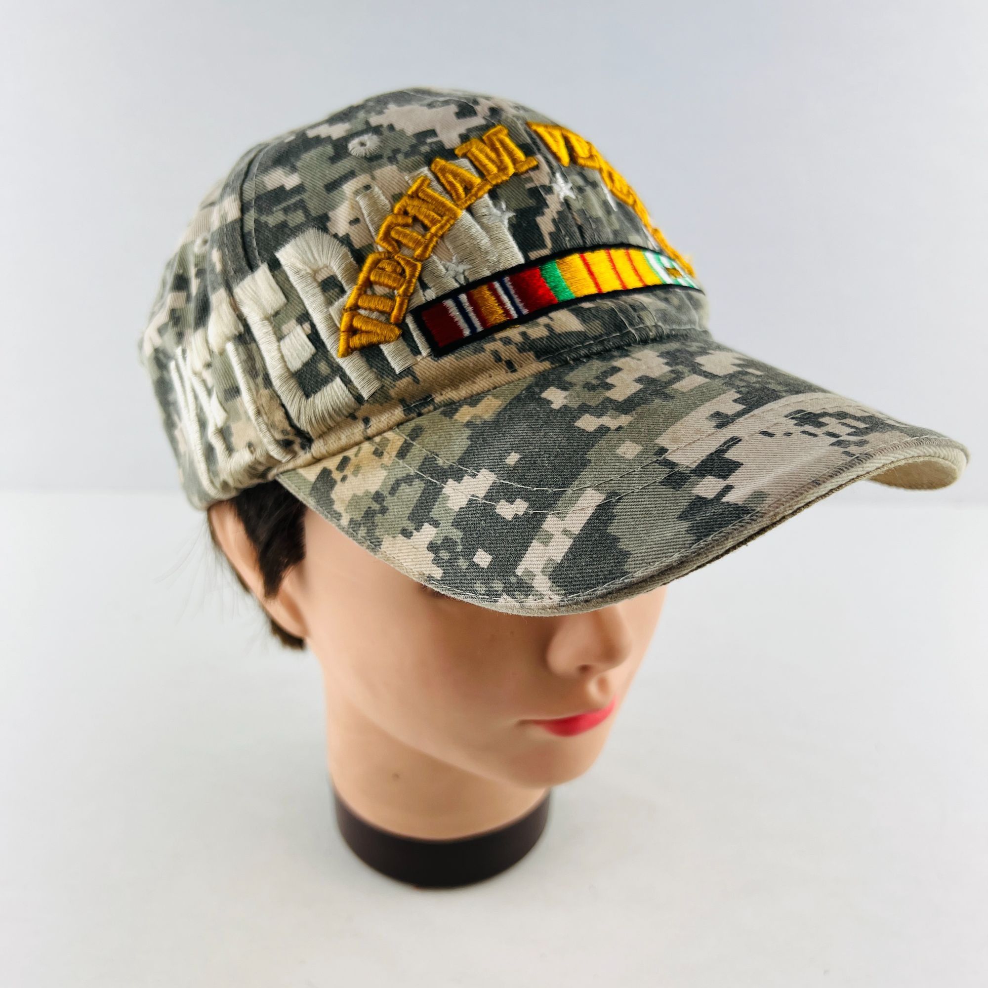 Other Vietnam Veteran Camo Ribbon Ball Cap Hat Strap Back O/S Size ONE SIZE - 6 Thumbnail