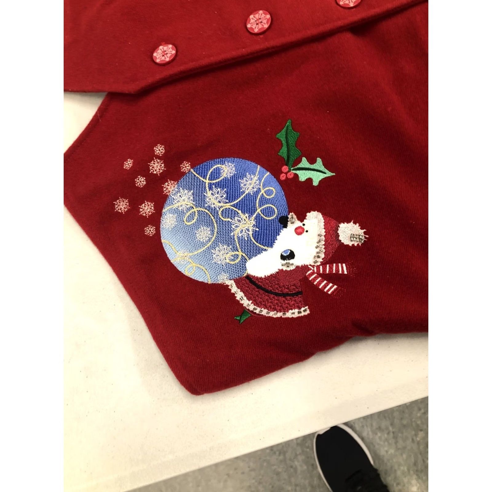 Vintage Karen Scott Sport Embroidered Grandma Festive Christmas Cozy Vest XL Red Sleeveless Vest Women's Christmas Theme Party/Cocktail Casual Size XL / US 12-14 / IT 48-50 - 6 Thumbnail