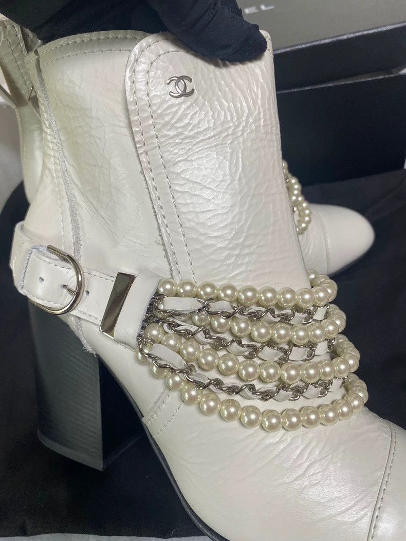 Chanel Chanel Pearl Chain High Heel Booties -2505 Size US 9.5 / EU 42-43 - 7 Thumbnail