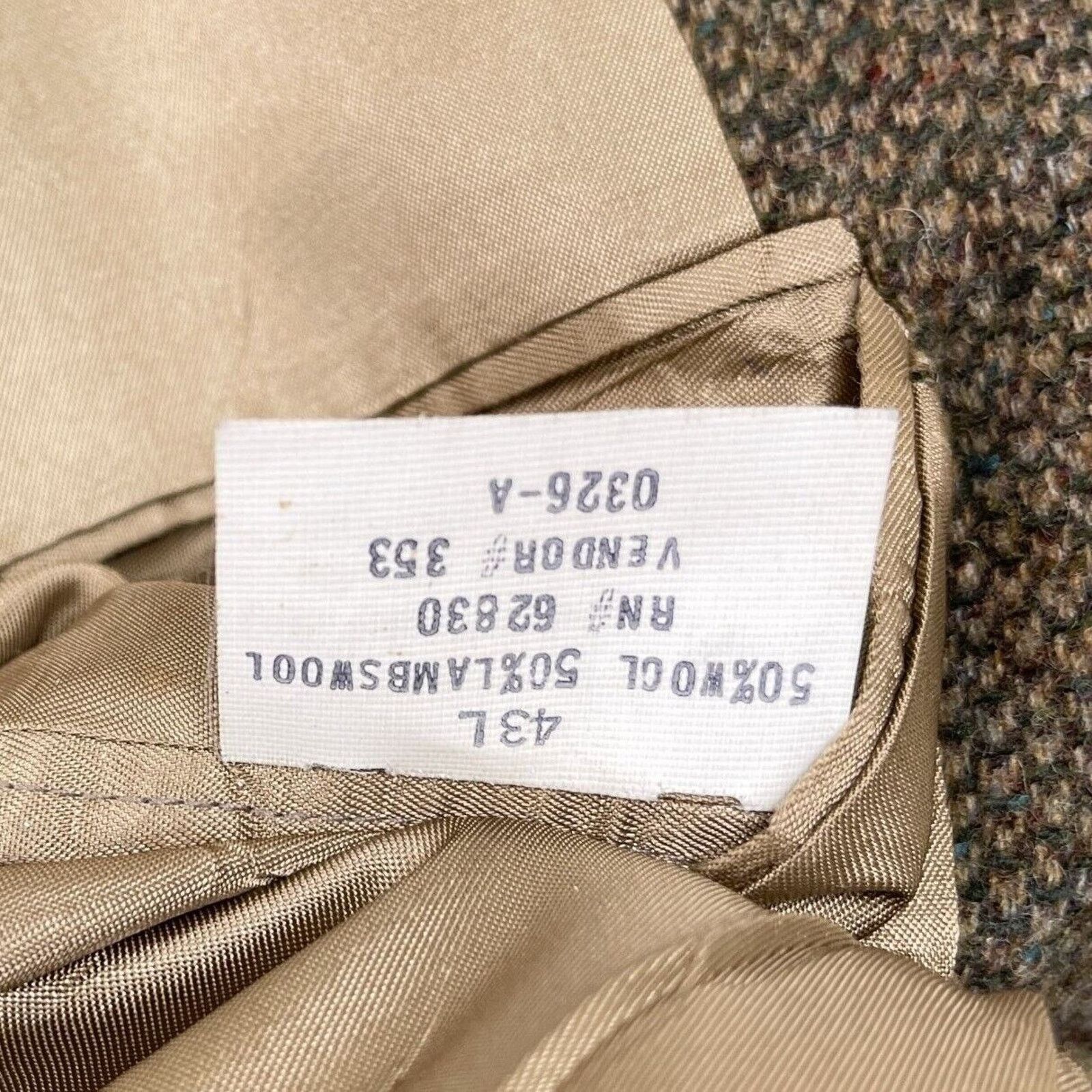 Lands' End Lands End Tweed Sport Coat Brown Lambswool Wool Mens 43L Size 40L - 9 Thumbnail