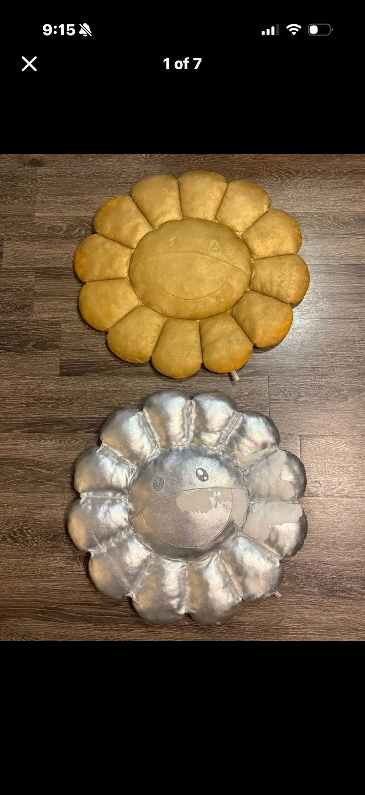Takashi Murakami Silver Murakami Flower Pillow 60cm Size ONE SIZE - 1 Thumbnail