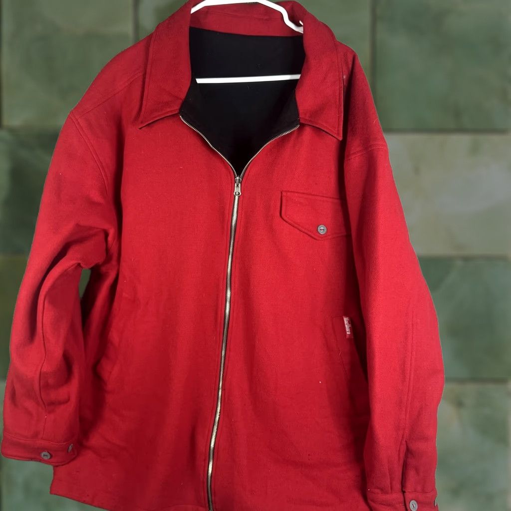 Marlboro Marlboro Jacket Mens 2XL Reversible Wool Full Zip Overcoat Outdoor Red Black Mid-Length Casual Workwear Mens Size US XXL / EU 58 / 5 - 1 Thumbnail