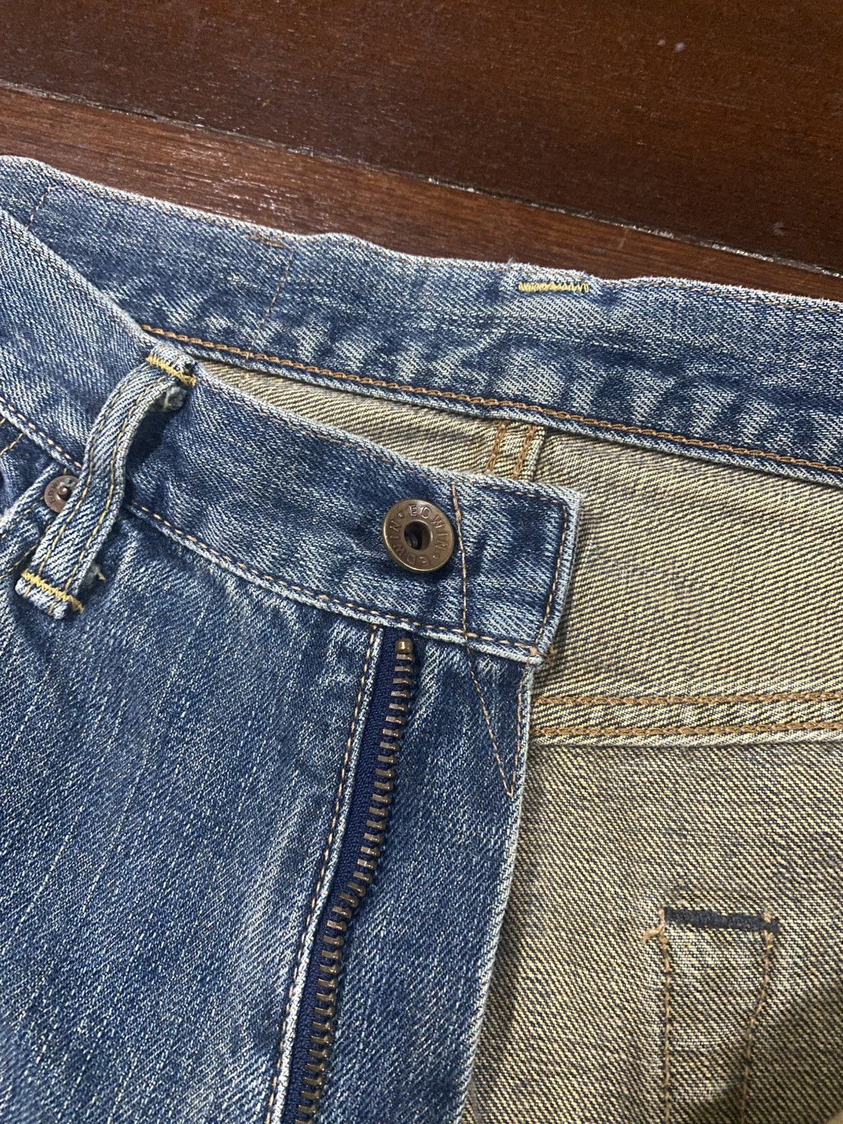 Kapital VINTAGE EDWIN 505 SELVEDGE BAGGY RUSTY DISTRESSED DENIM Size US 32 / EU 48 - 15 Thumbnail