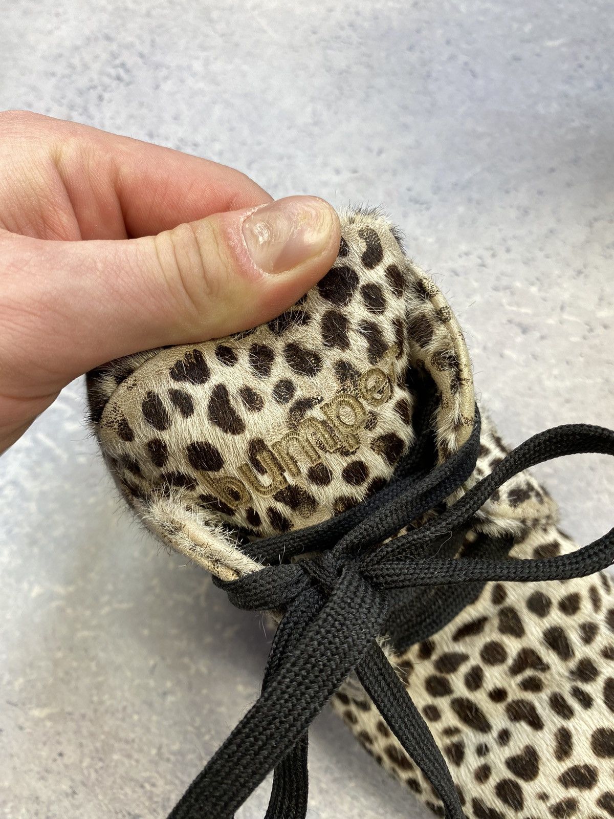 If Six Was Nine Vintage Y2K Bumper Pony Fur Leopard Lace Up Boots Size US 6 / IT 36 - 15 Thumbnail