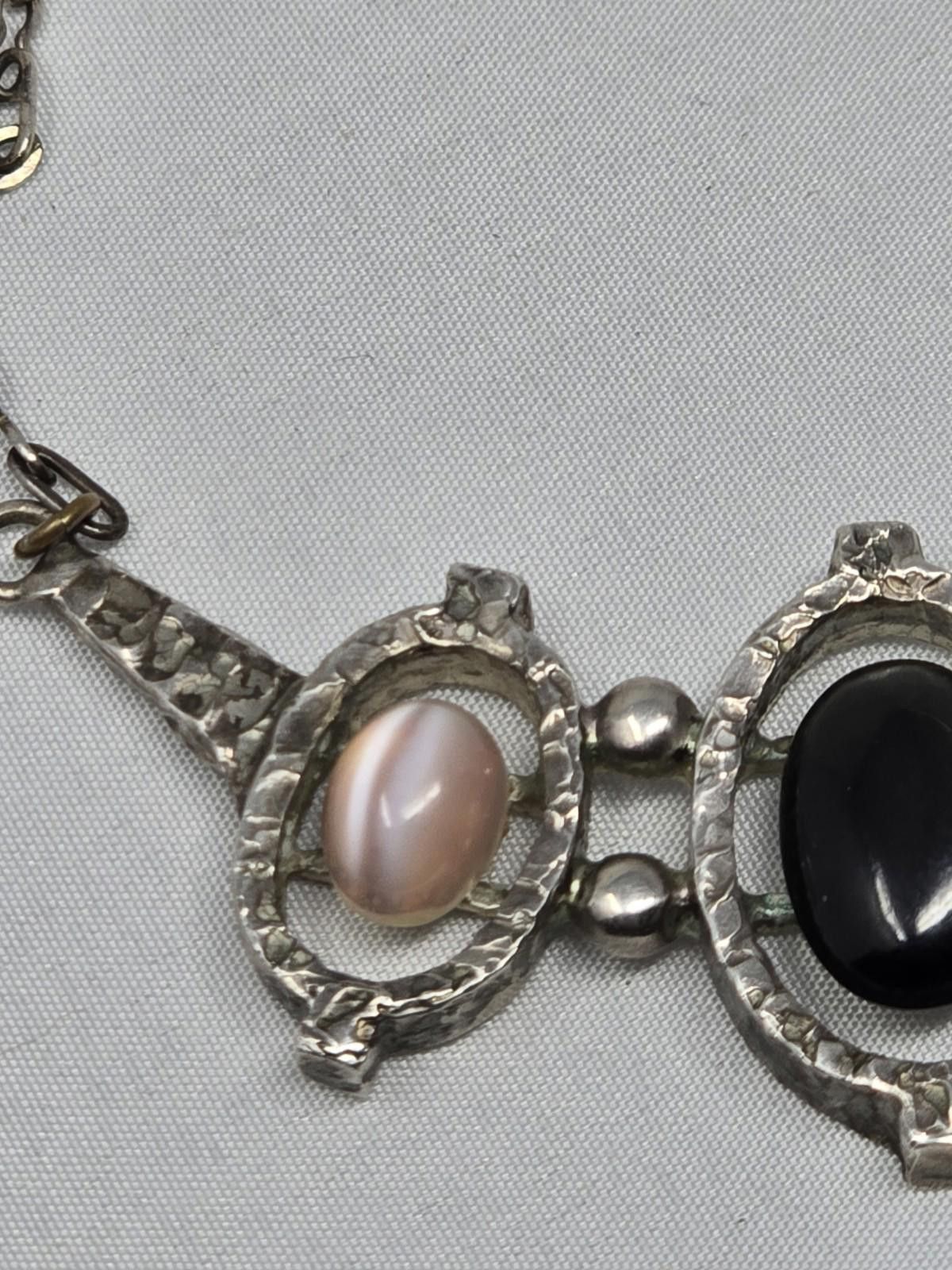 Quartersnacks Antique Art Deco Sterling Necklace-Quartz/Amethyst Cabochons Size ONE SIZE - 8 Thumbnail